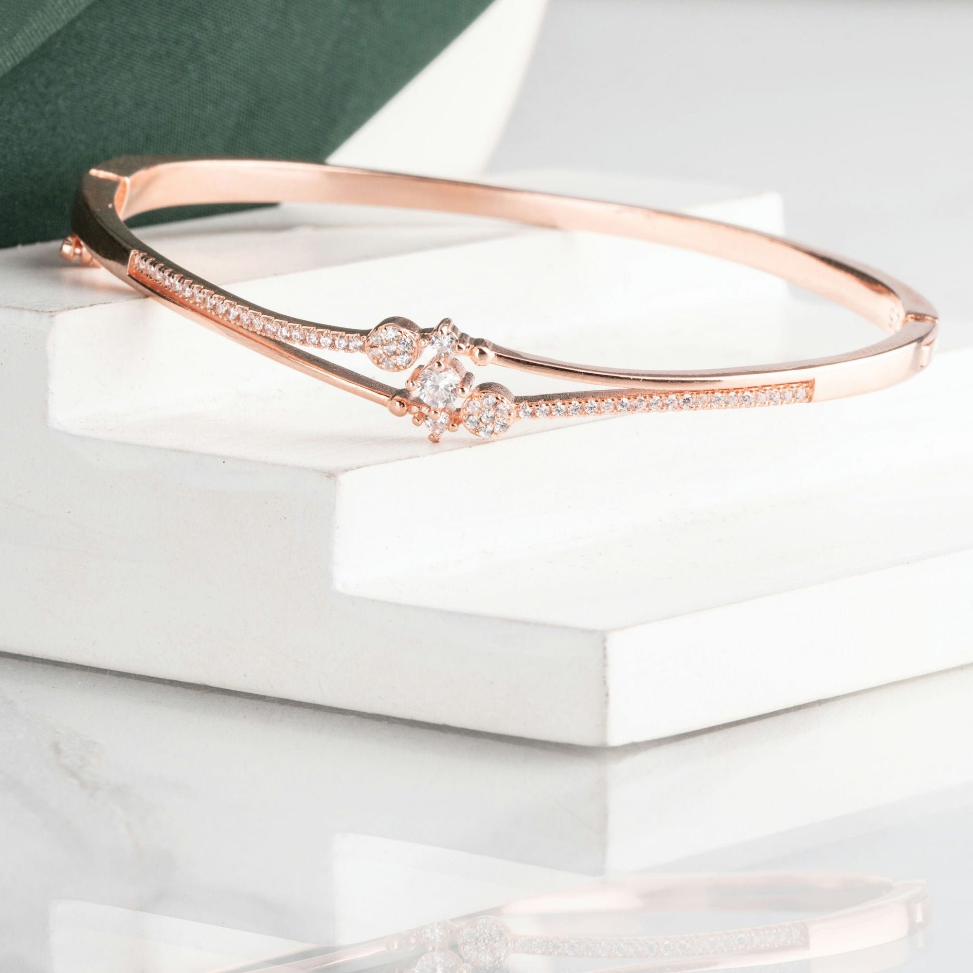 Subtle Sparkle Rose Gold CZ Kada