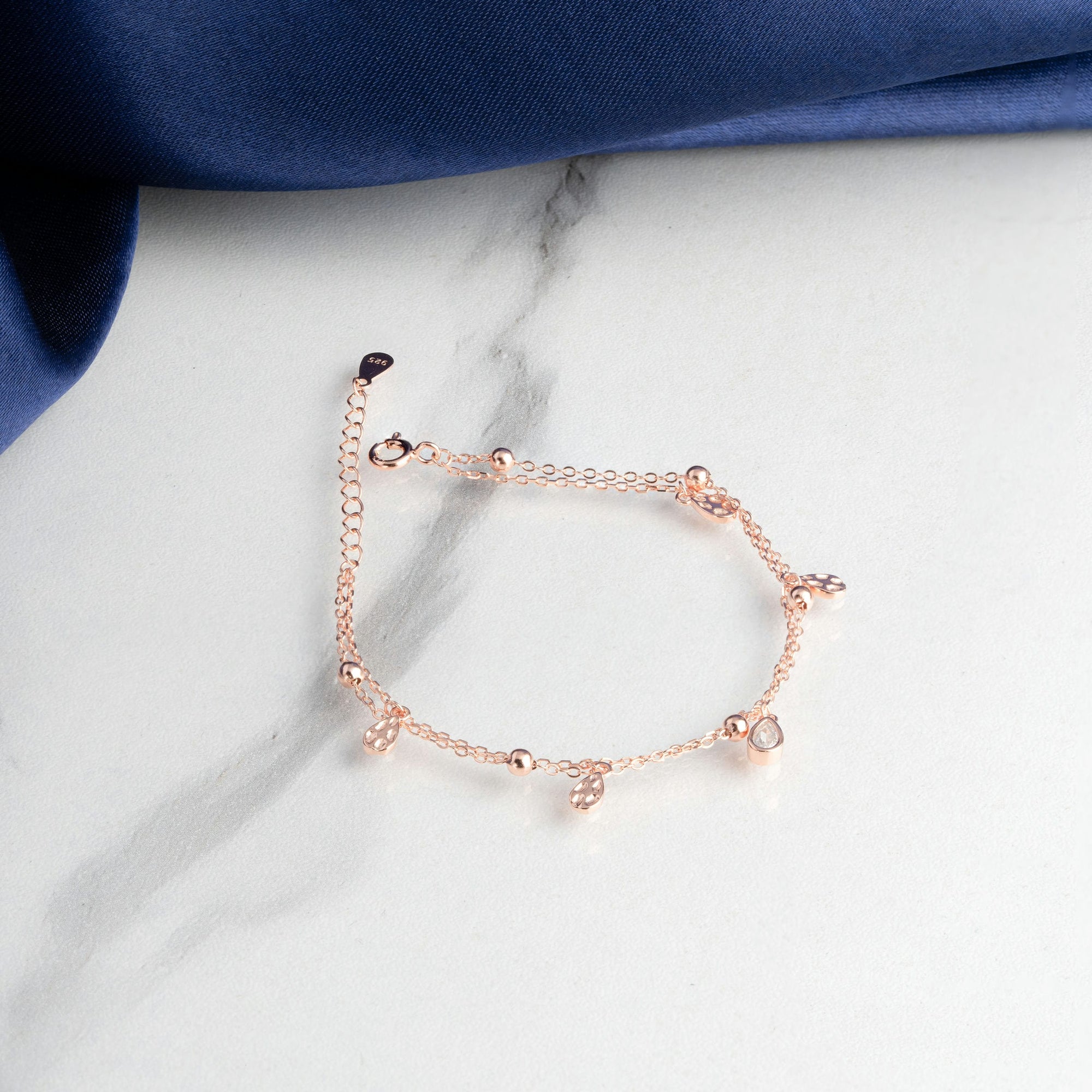 Droplet Dazzle Rose Gold Bracelet