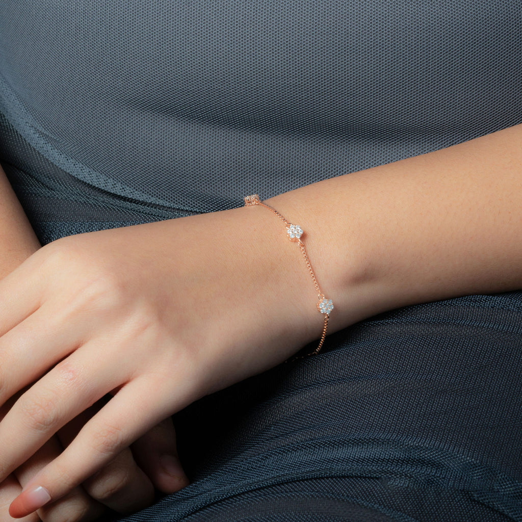 Petite Bloom CZ Rose Gold Bracelet