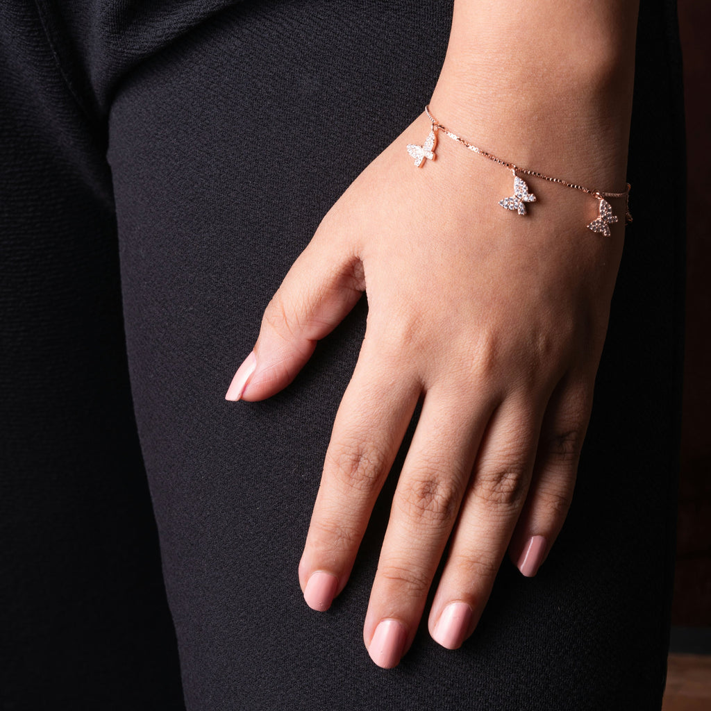 Rose Gold Butterfly Bliss bracelet