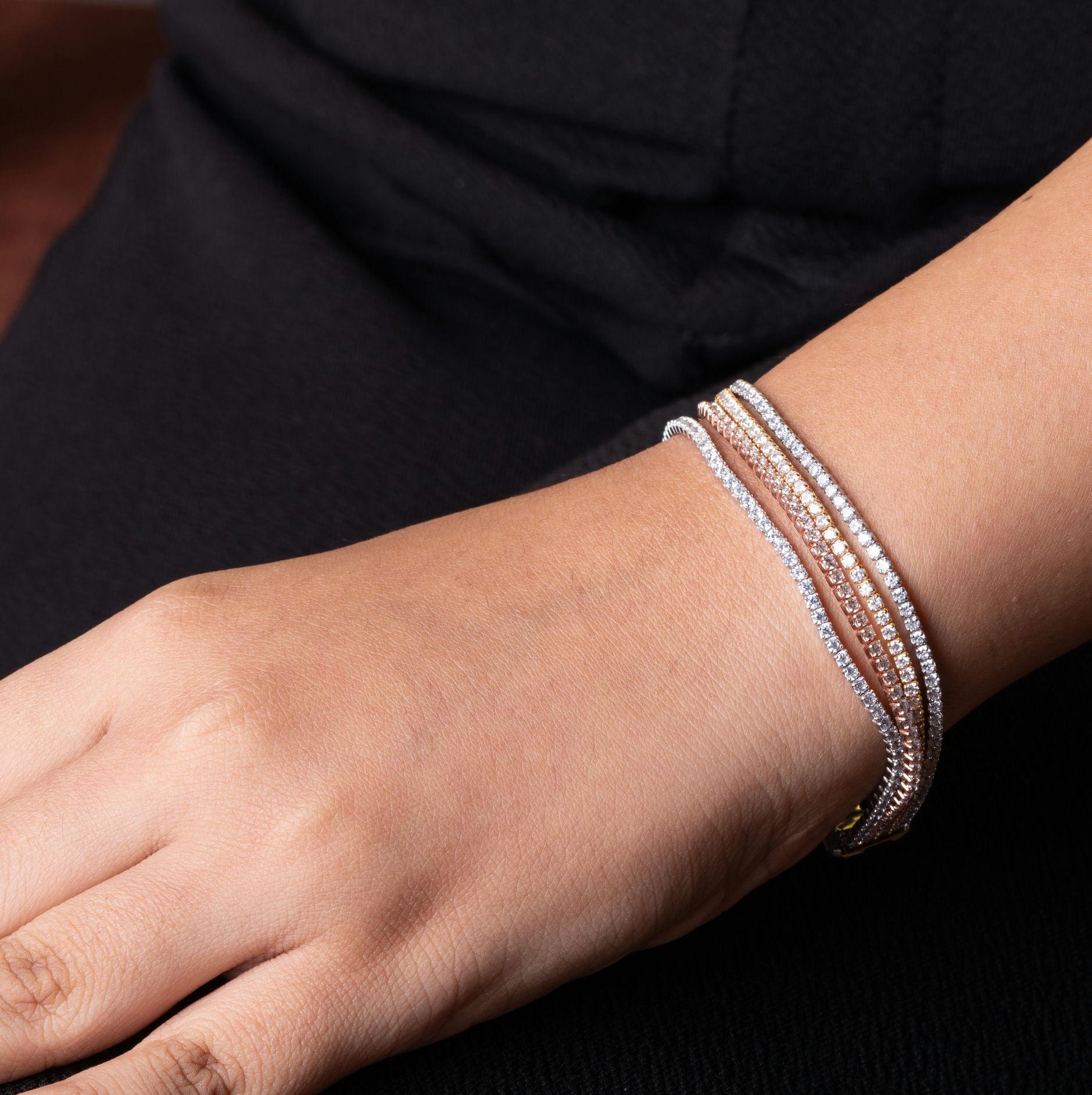 Luxe Fusion CZ Studded Layered Bracelet