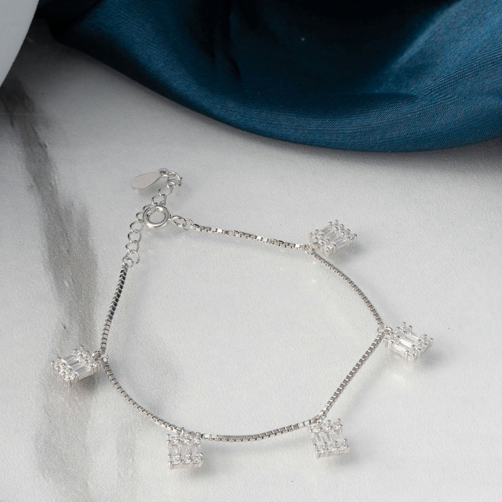 Rosy Crystal Charm bracelet