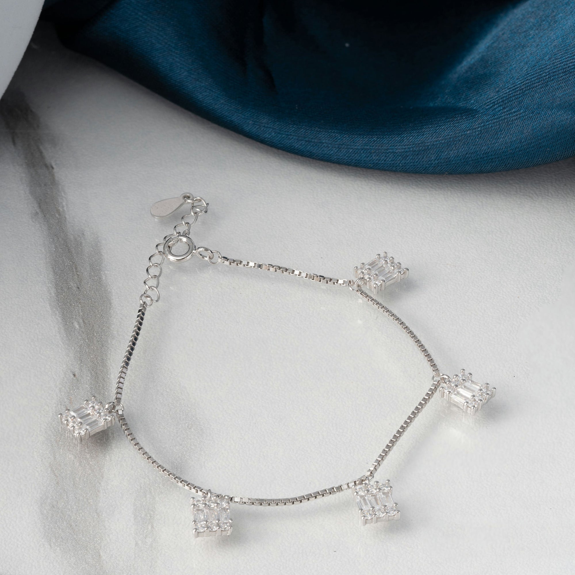 Rosy Crystal Charm bracelet