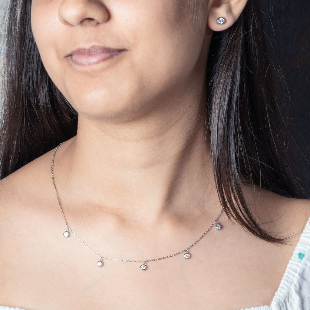 Rose Gold Crystal Loop Chain Set