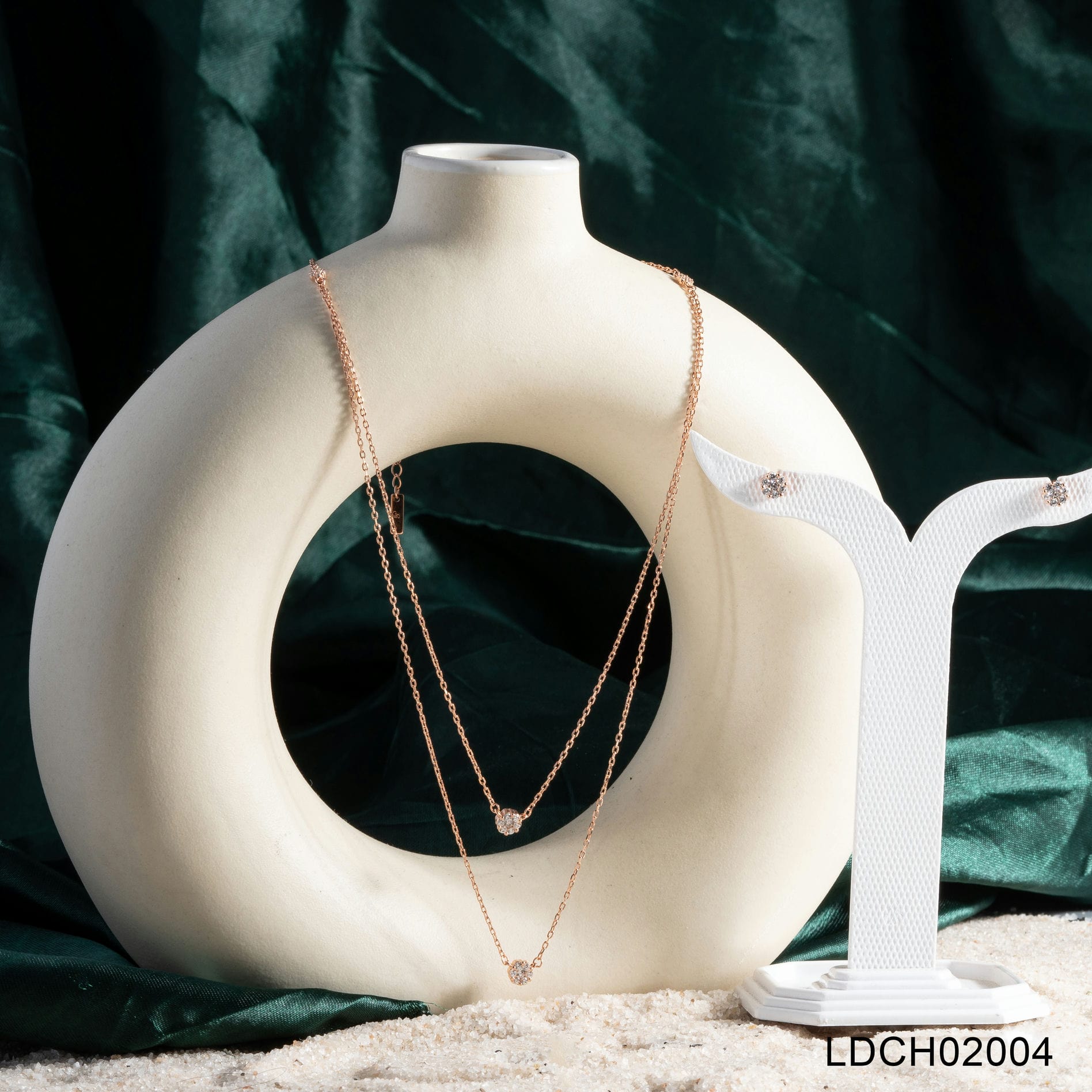Floral Chain Finesse Pendant Necklace Set