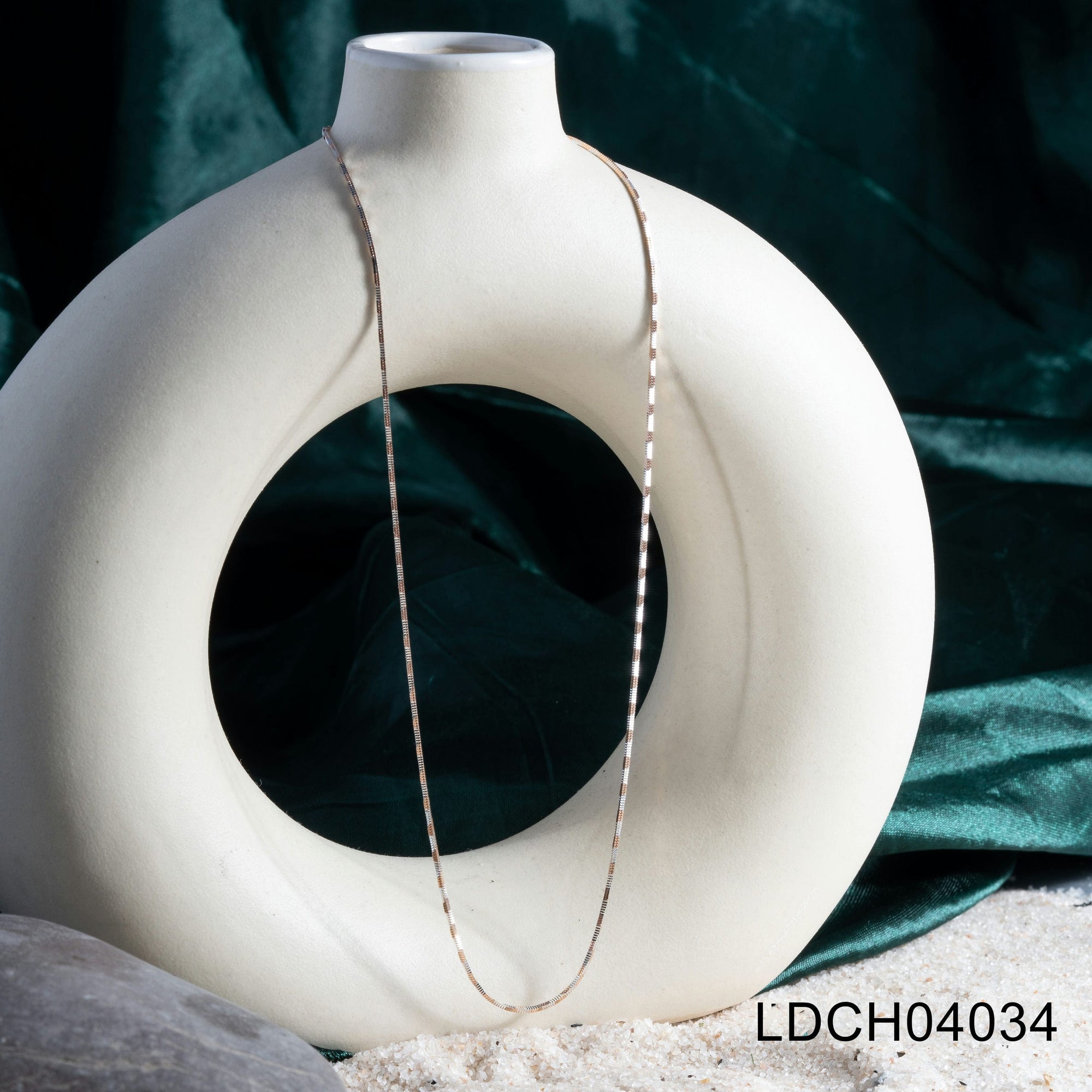 Silver Rose Block Link Chain