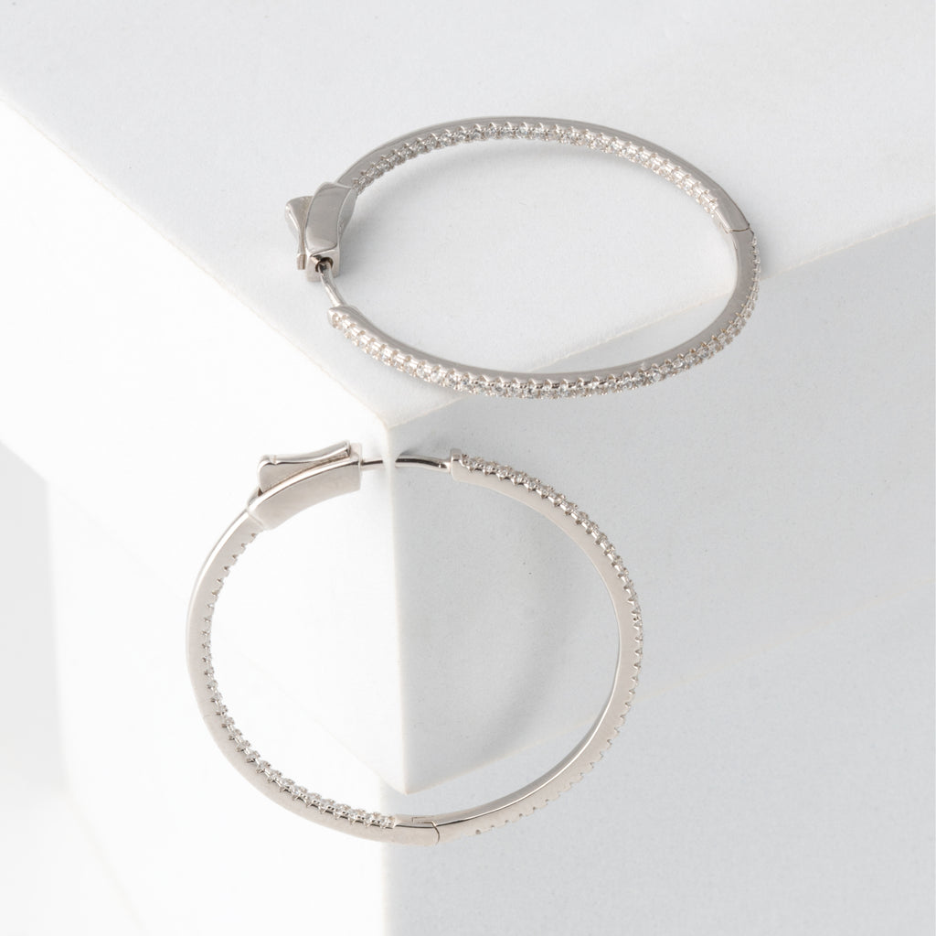 Silver Festivity CZ Hoop Earrings