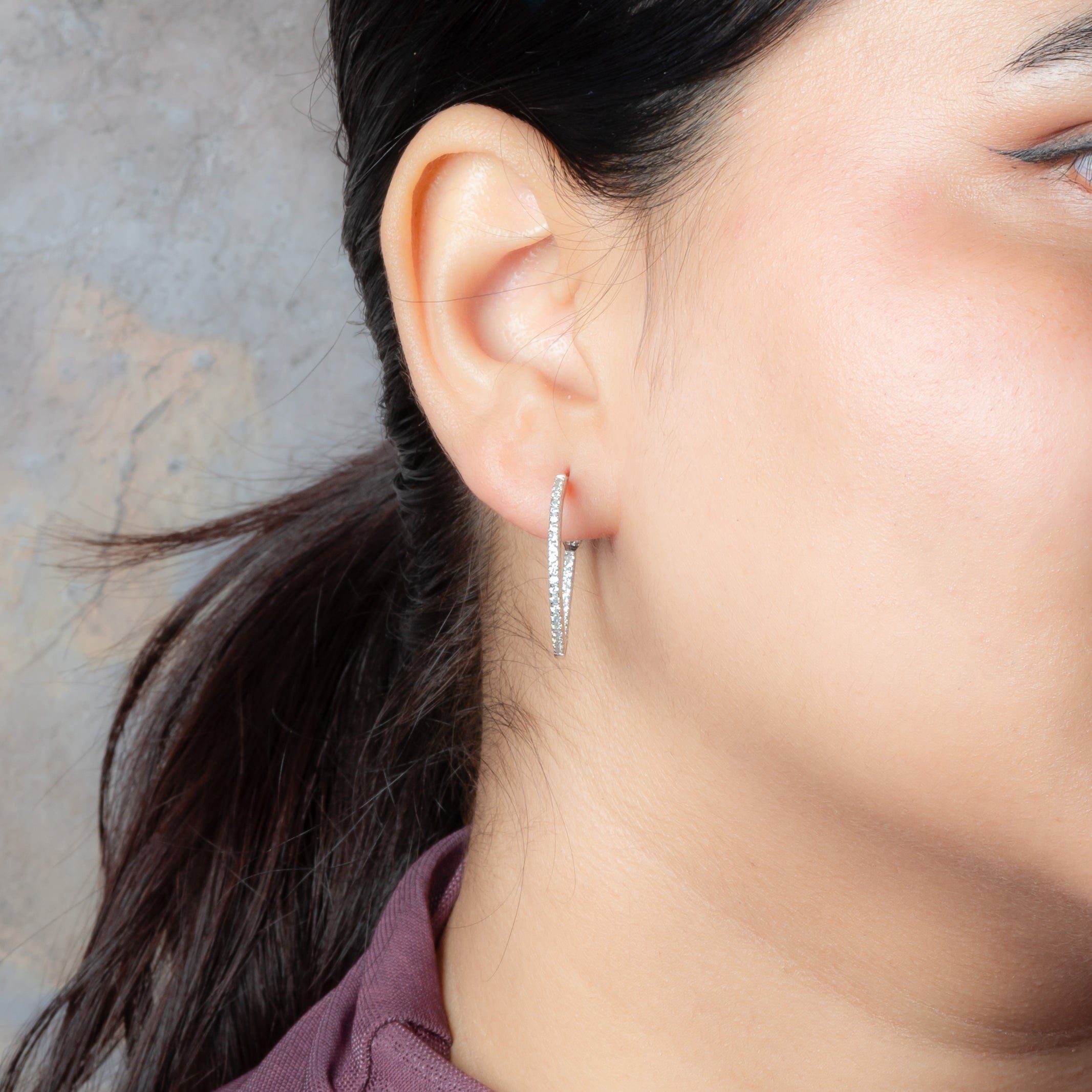 Enchanting Silver CZ Hoop Earrings.