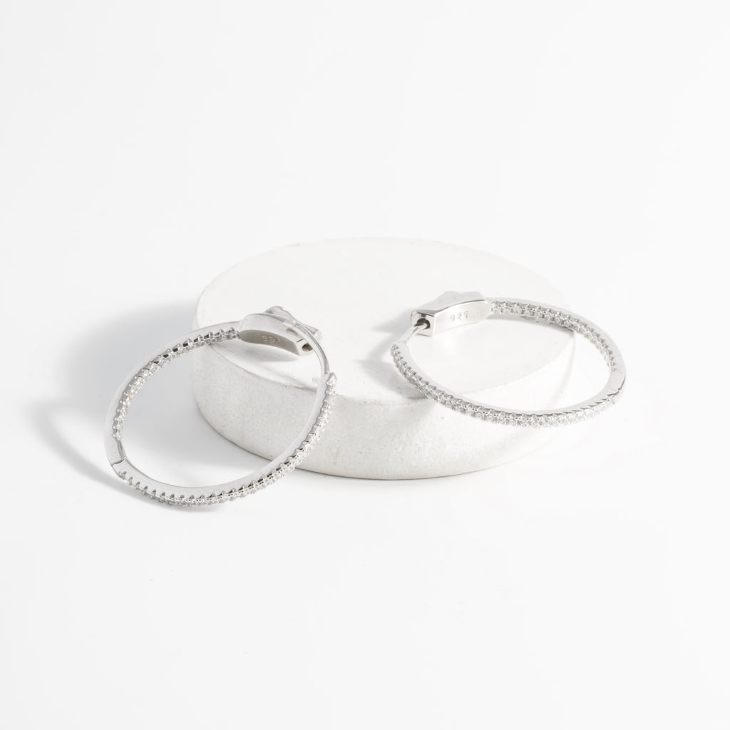 Silver Festivity CZ Hoop Earrings