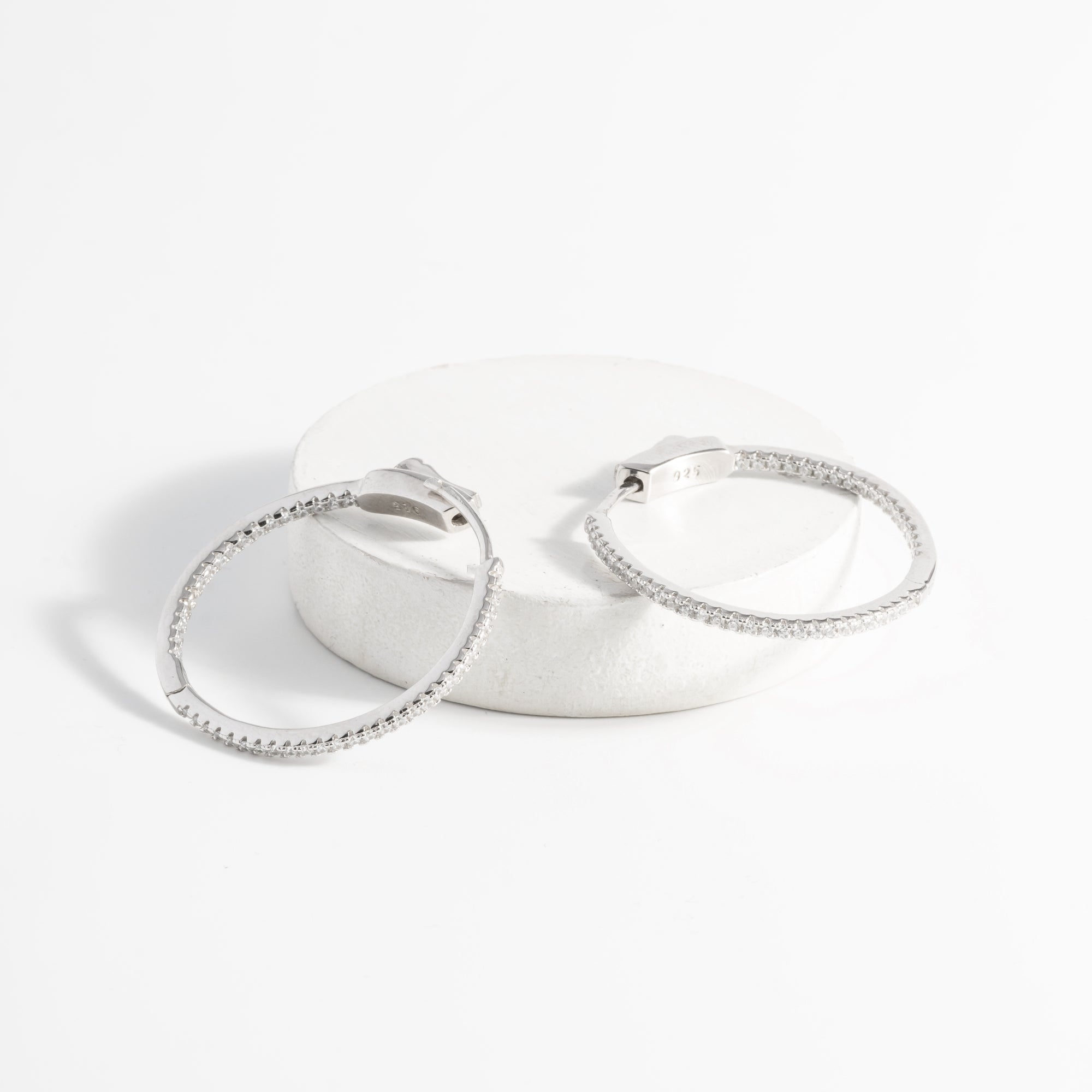 Silver Festivity CZ Hoop Earrings