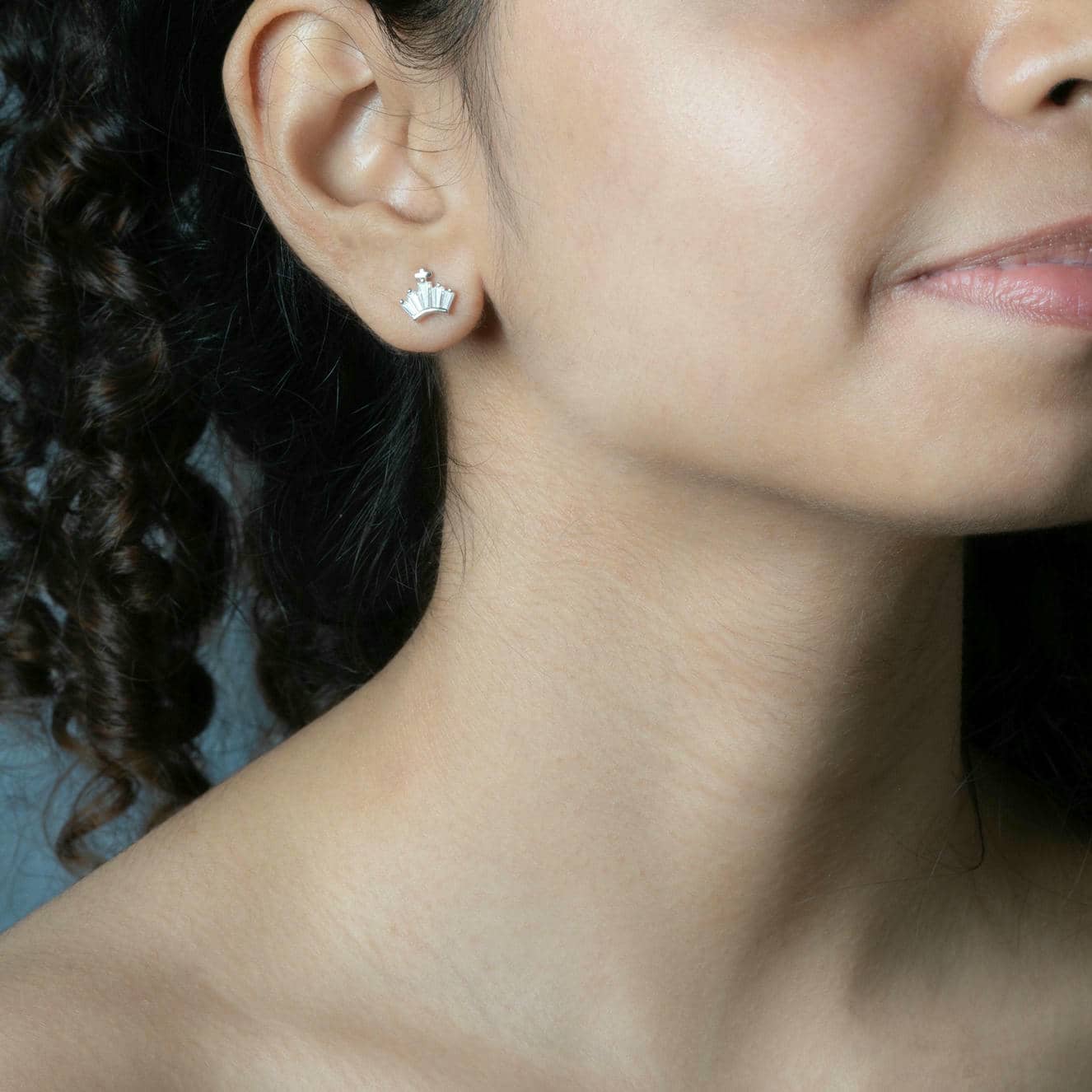 Regal Crown CZ Silver Studs