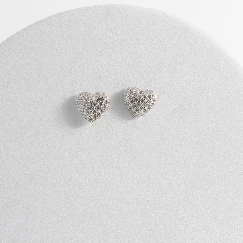 Silver Heart's Desire Studs