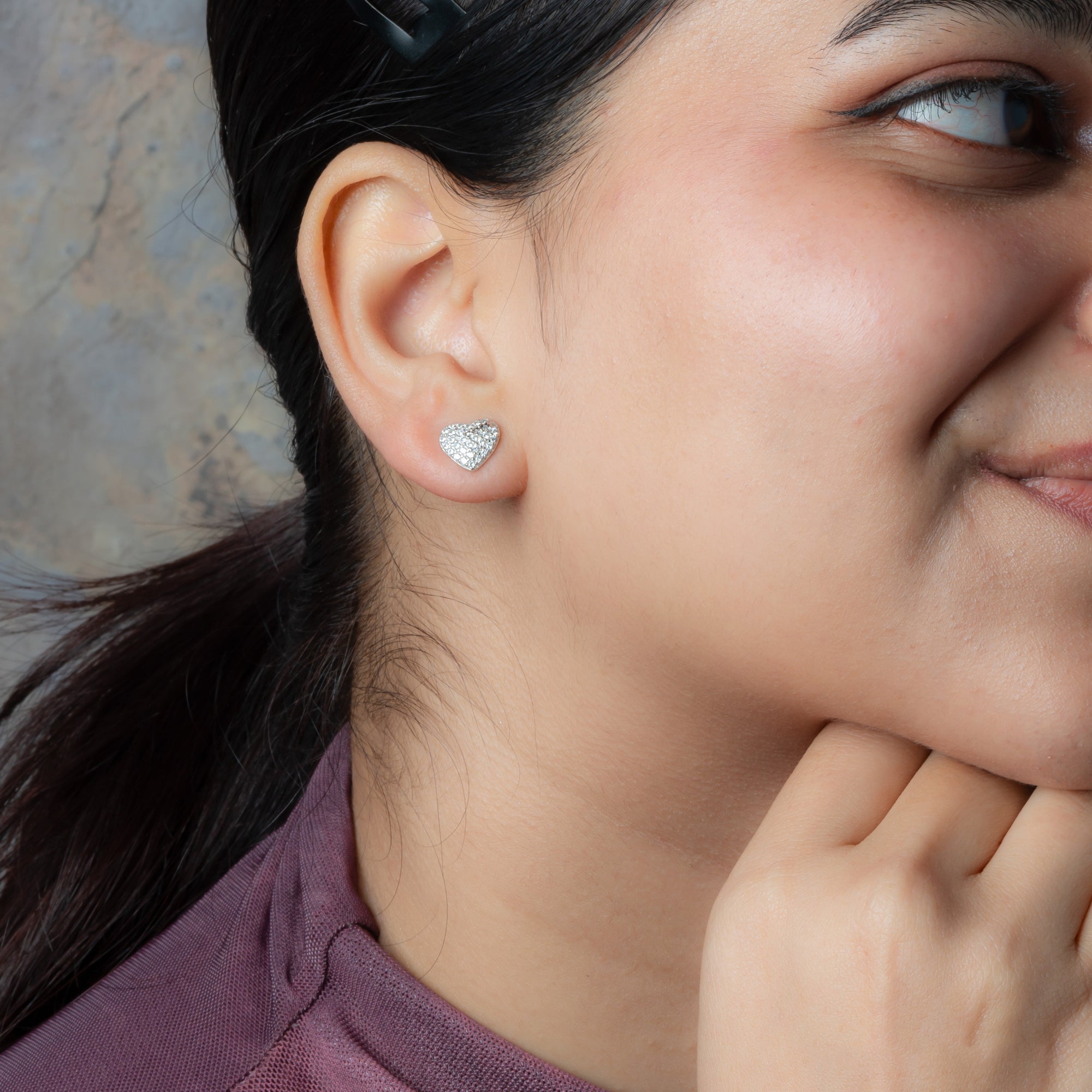 Silver Heart's Desire Studs