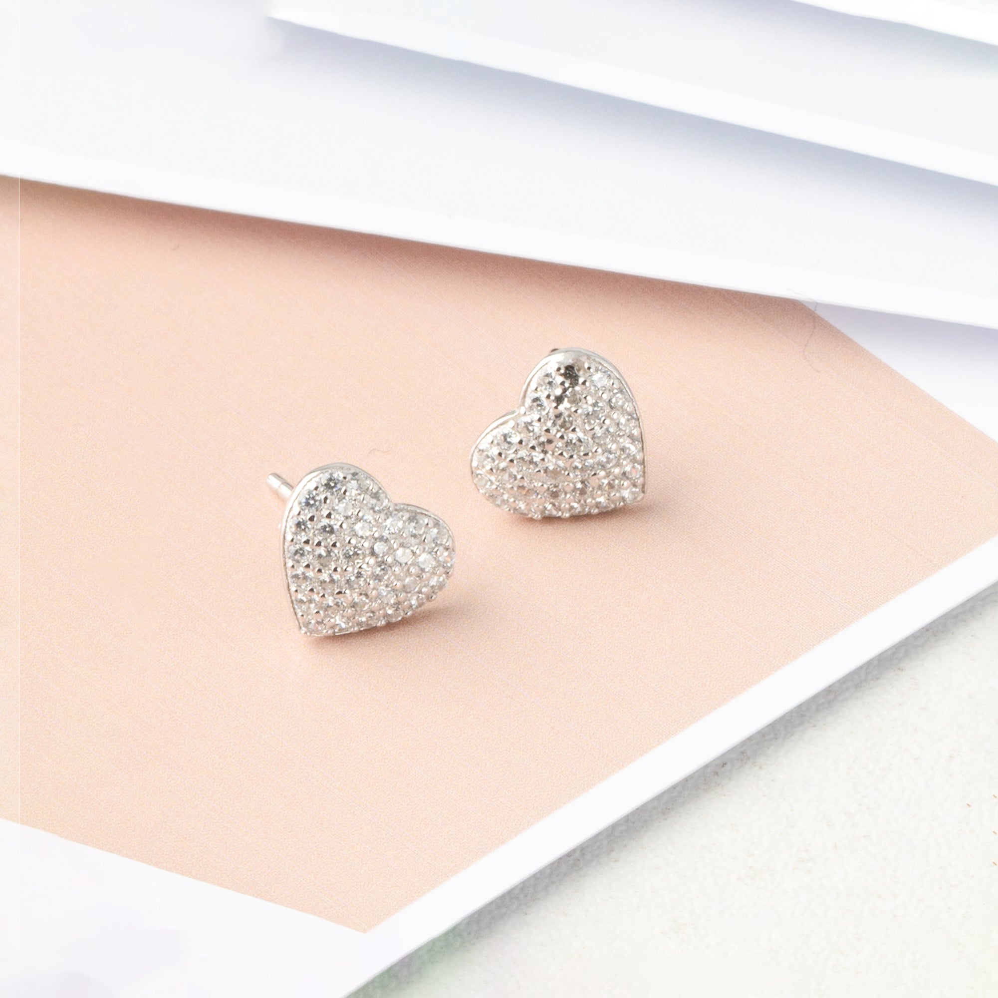 Silver Heart's Desire Studs