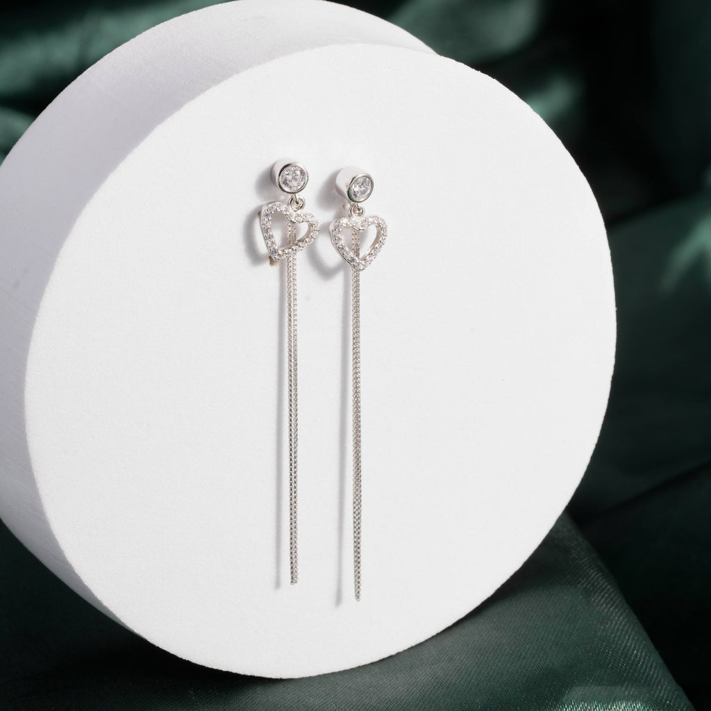 Dangling Love Zirconia Hearts earrings