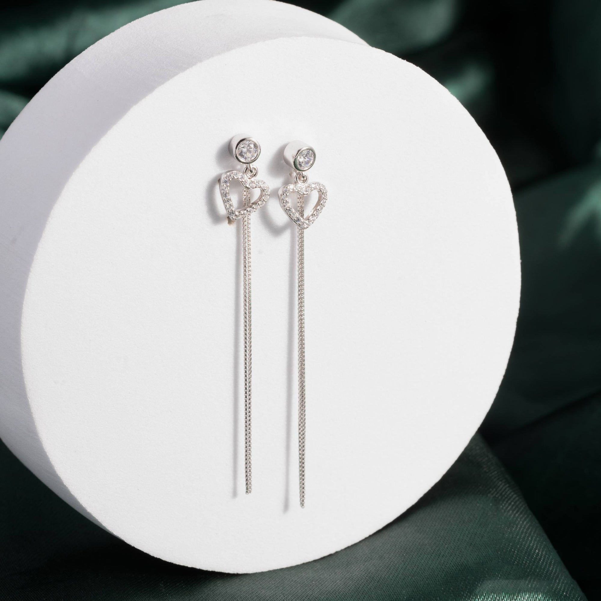 Dangling Love Zirconia Hearts earrings