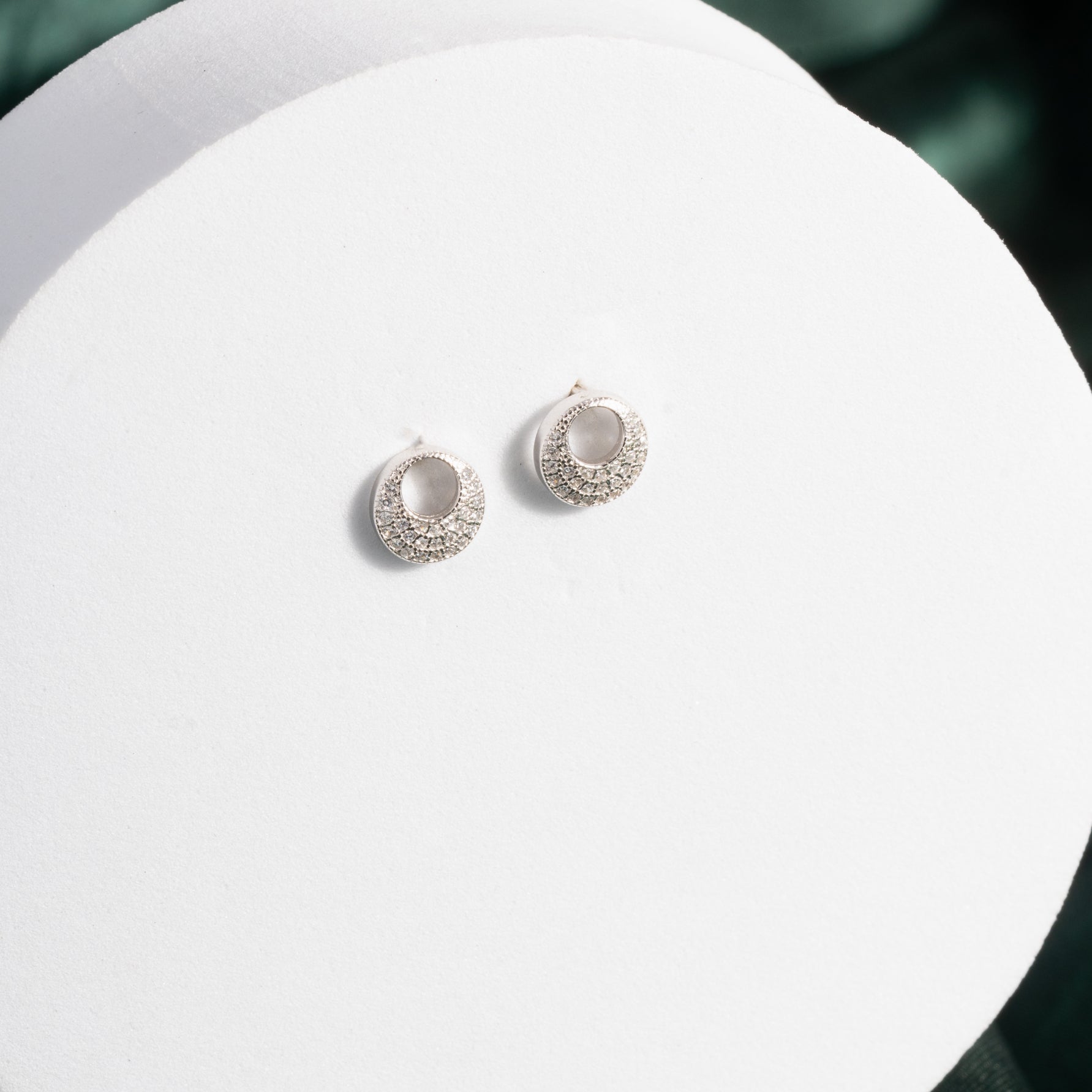 Zirconia Swirl Rose Gold Earrings