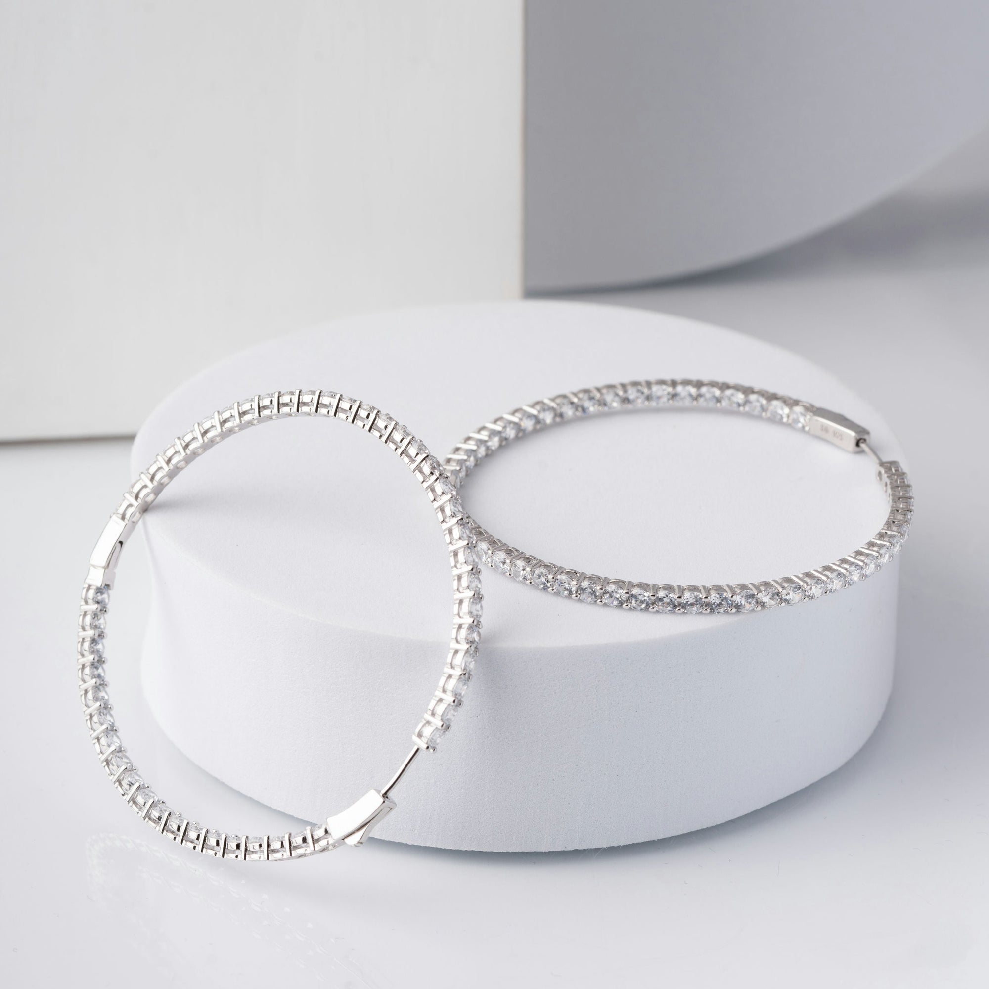 Sparkling Crystal Halo Hoops