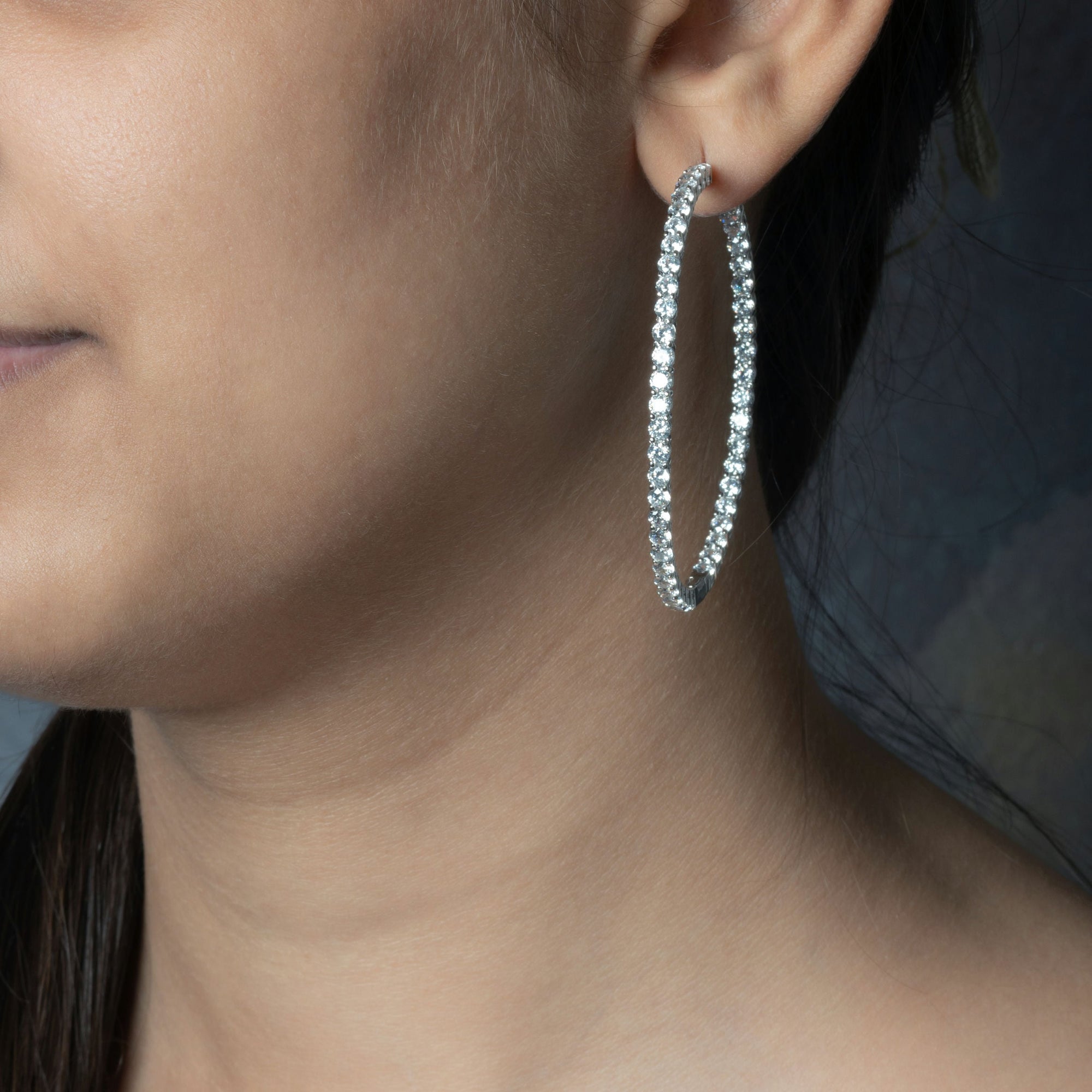 Sparkling Crystal Halo Hoops