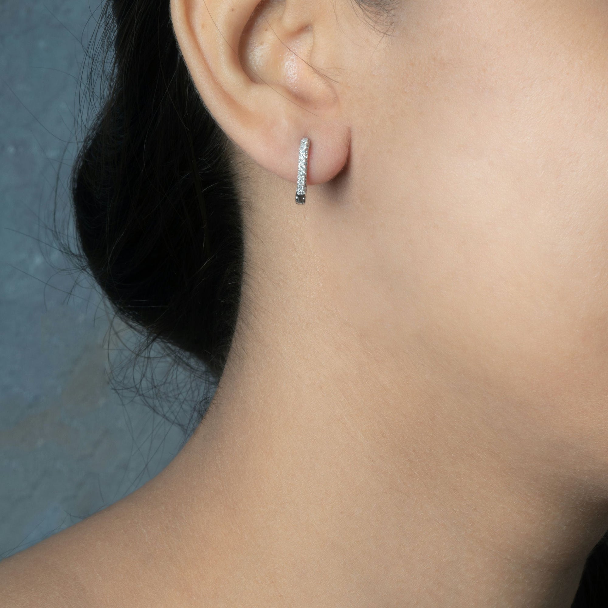 Sleek Triangle CZ ROSE Gold earrings