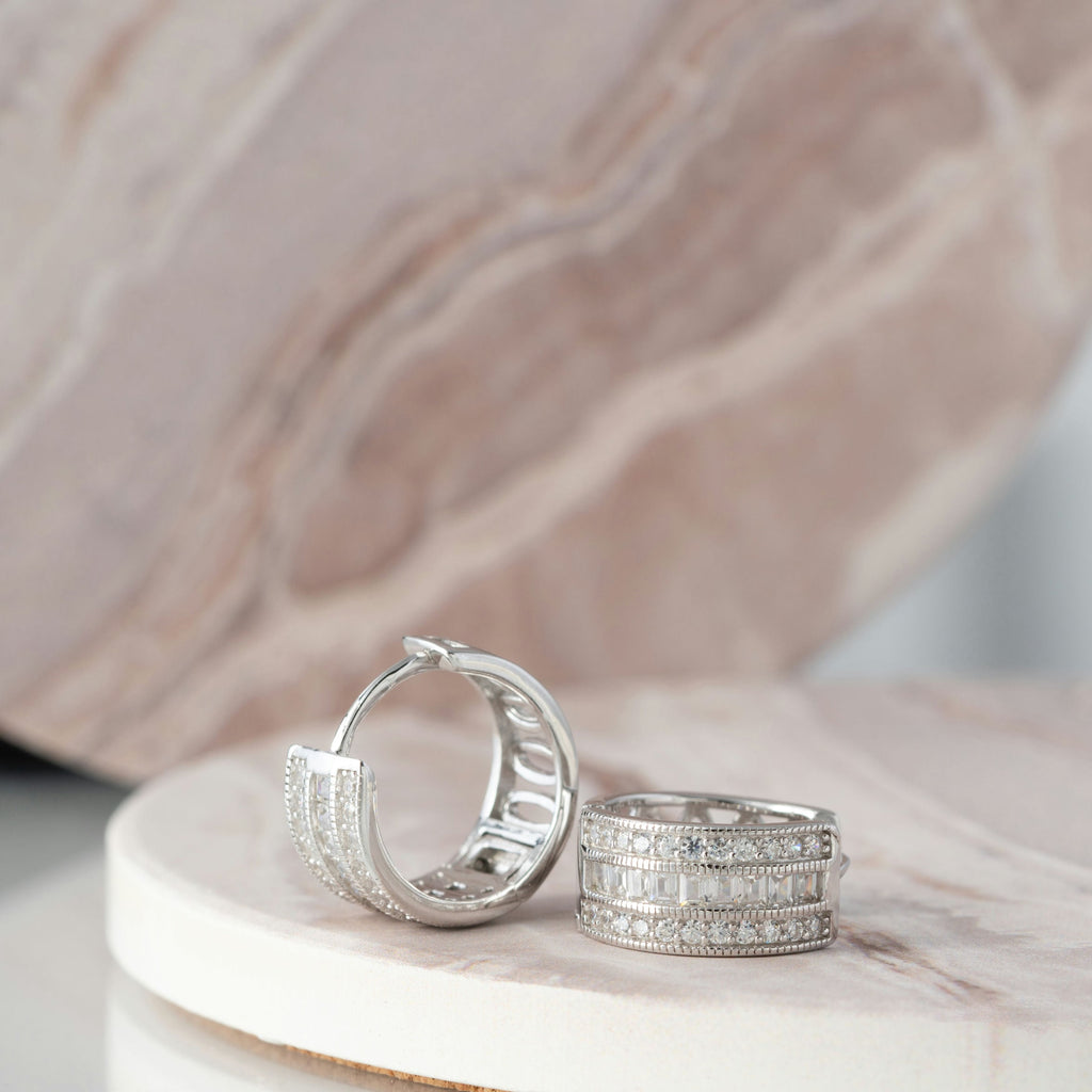 Minimilistic CZ Studded Hoops