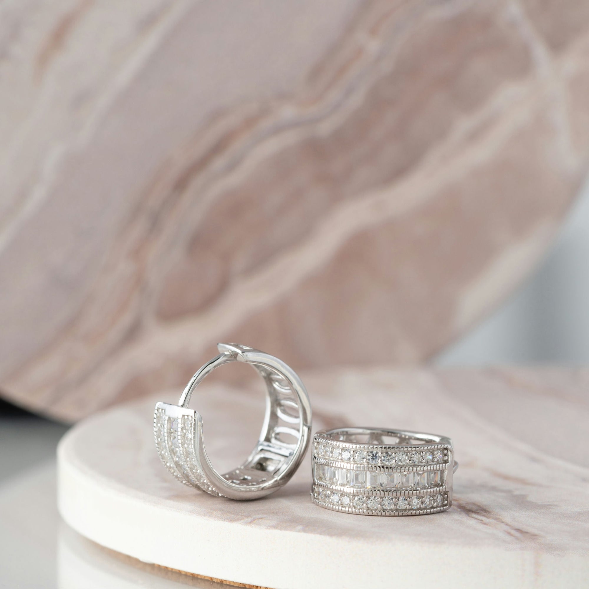 Minimilistic CZ Studded Hoops