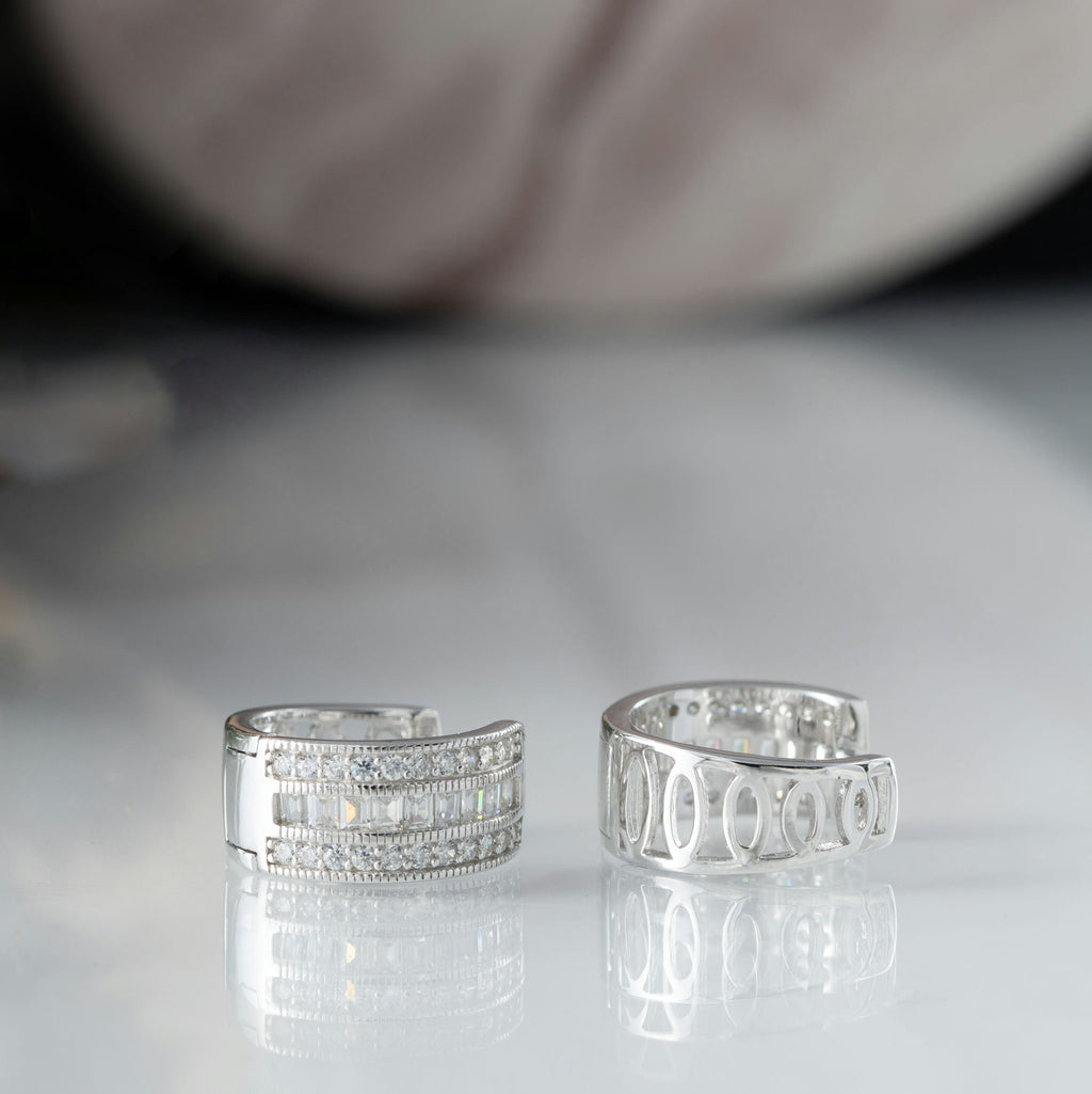 Minimilistic CZ Studded Hoops