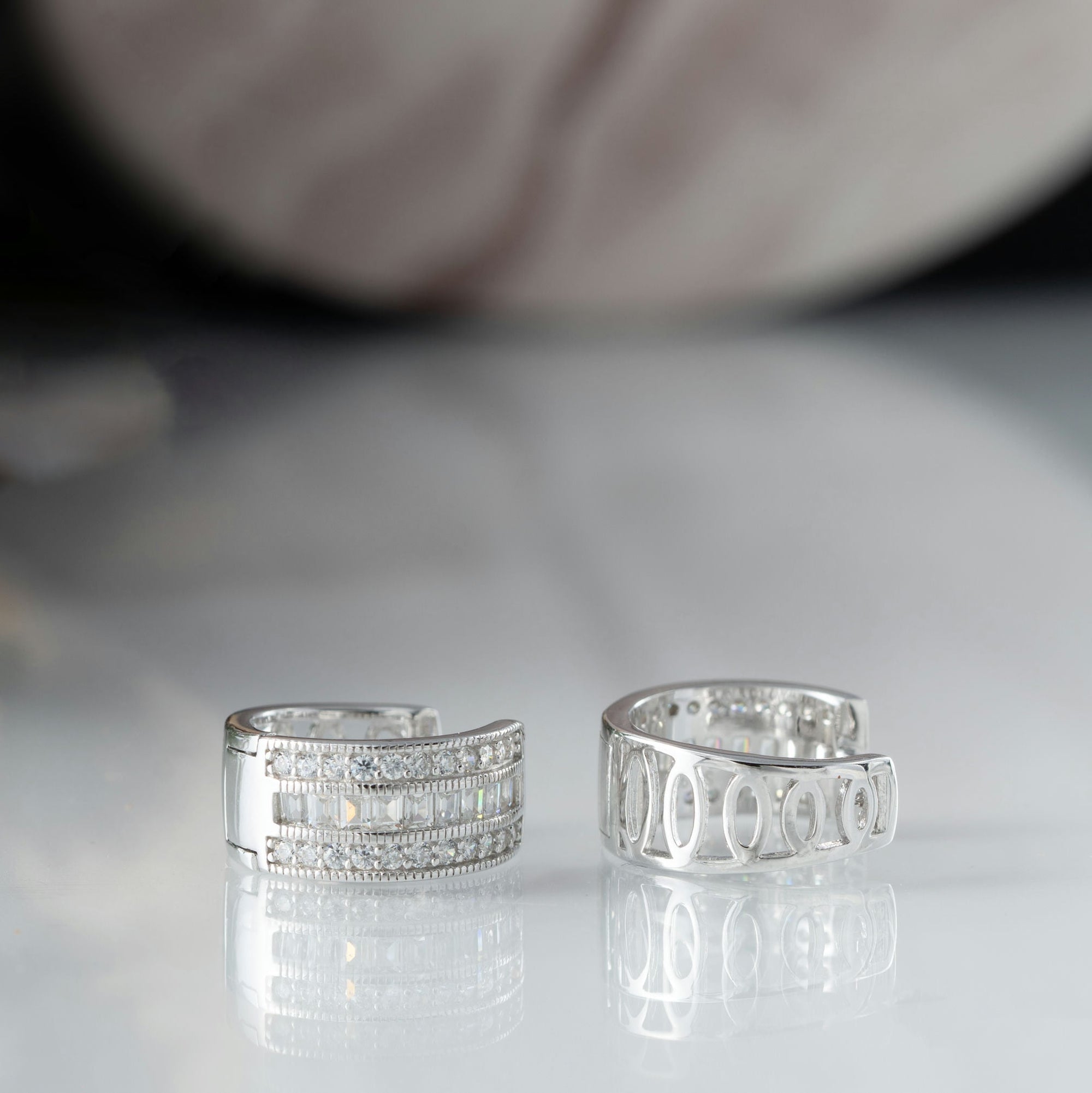 Minimilistic CZ Studded Hoops