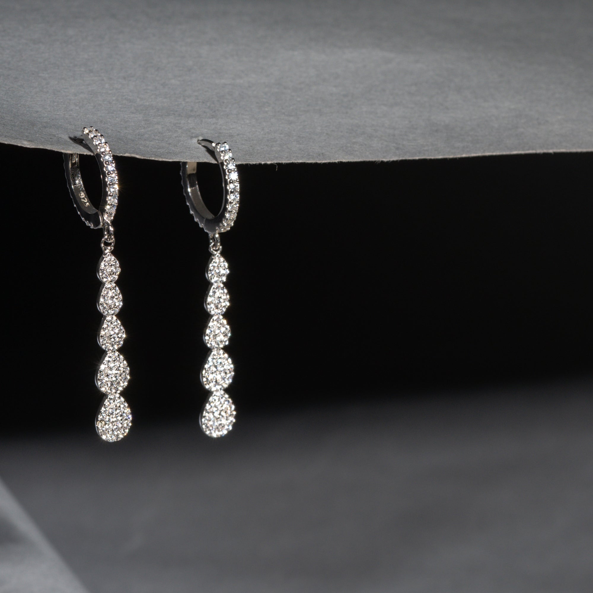 Spirited Sparkle CZ Leaf Cascade Earrings.