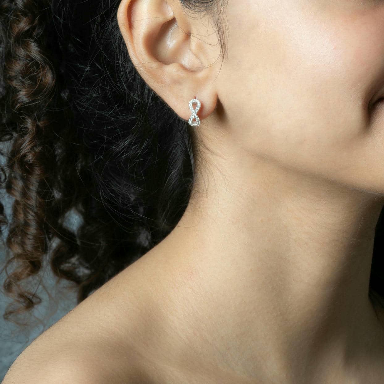 Infinite Love Silver Stud Earrings