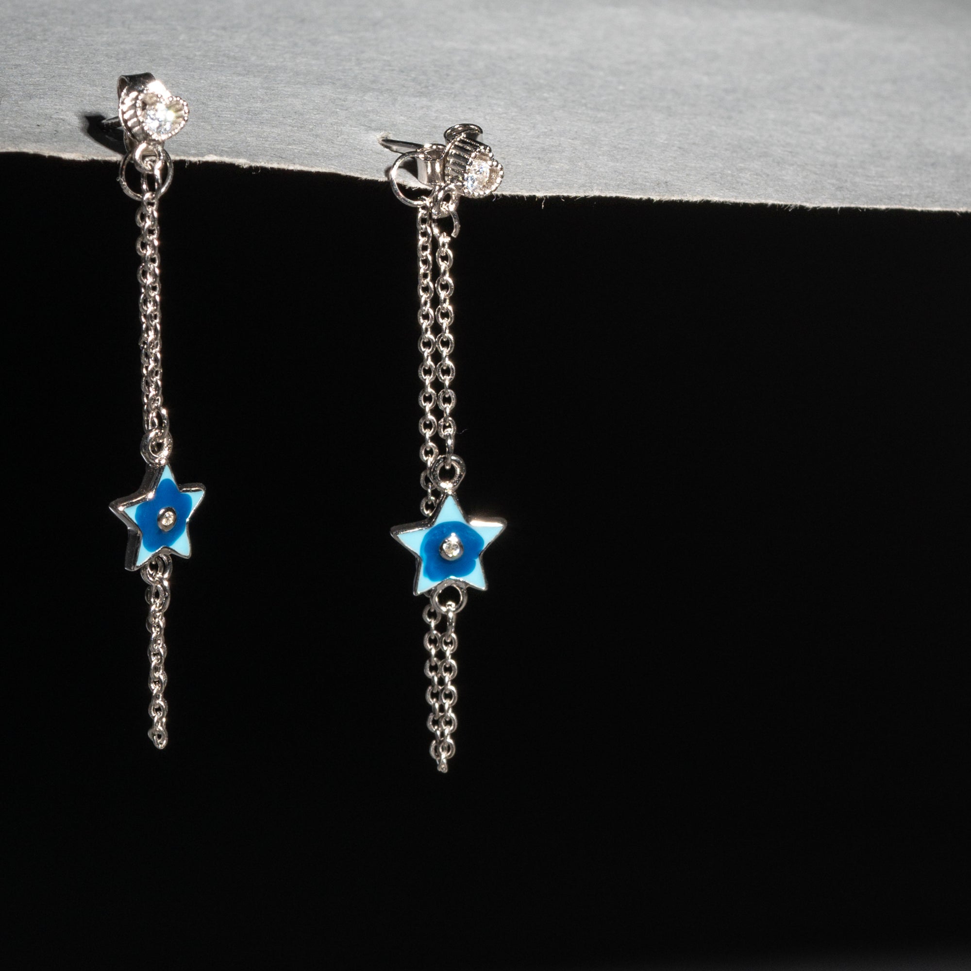 Rose Gold Twinkle Star Earrings