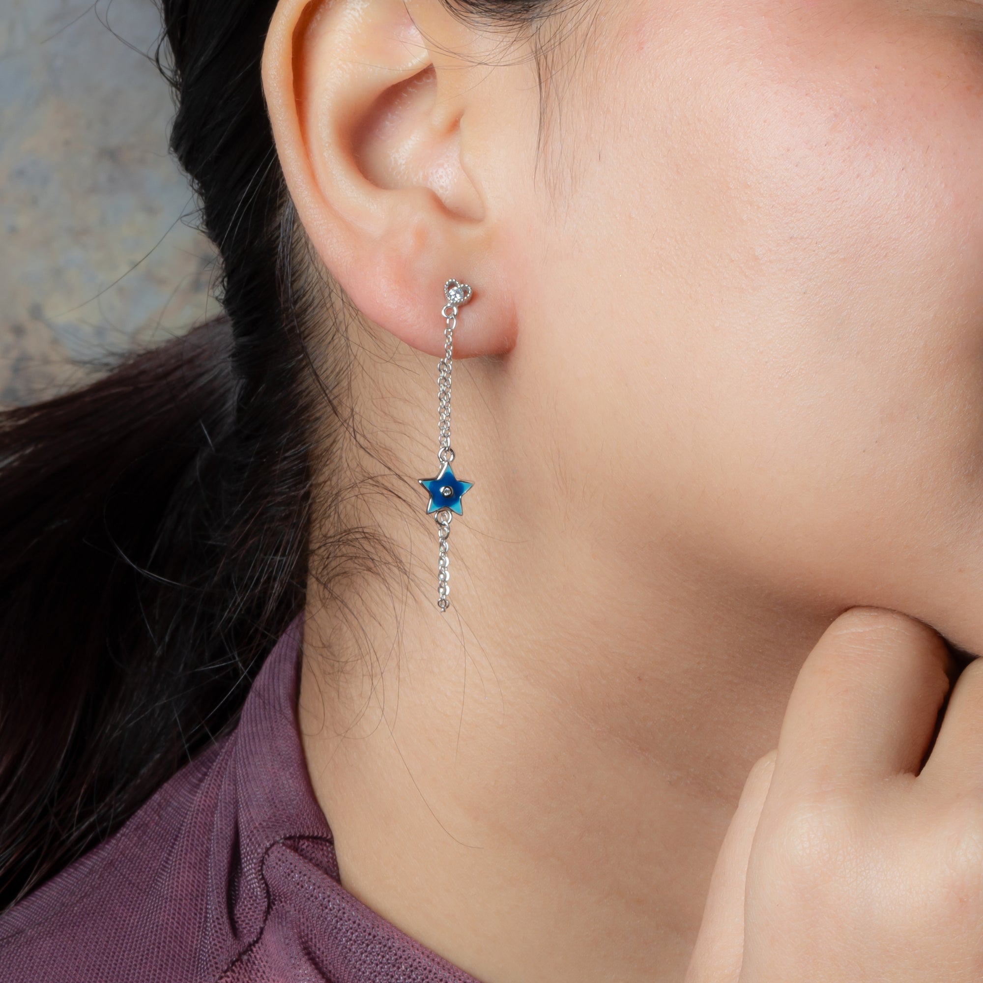 Rose Gold Twinkle Star Earrings