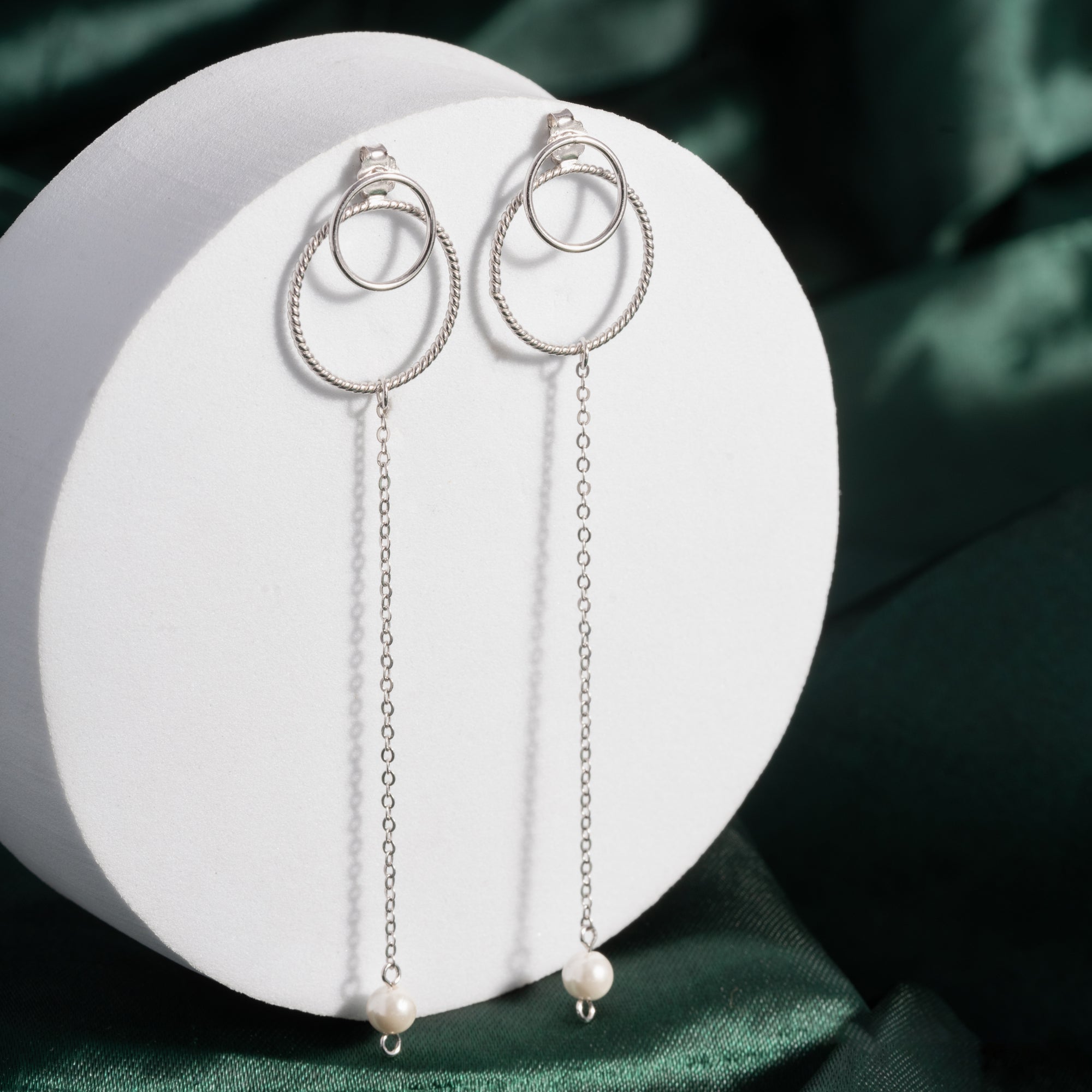 Swirl Pearl Danglers