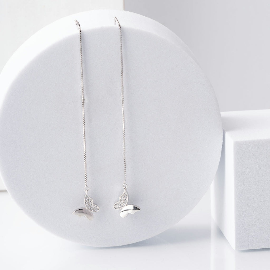 Butterfly Bliss Silver Danglers