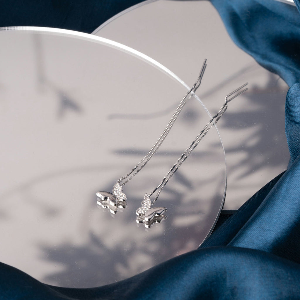 Butterfly Bliss Silver Danglers
