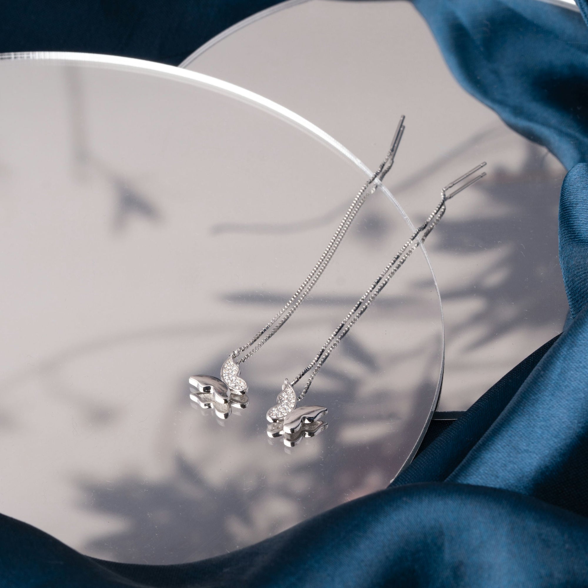 Butterfly Bliss Silver Danglers