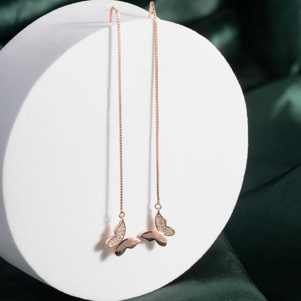 Butterfly Bliss Rose gold Danglers