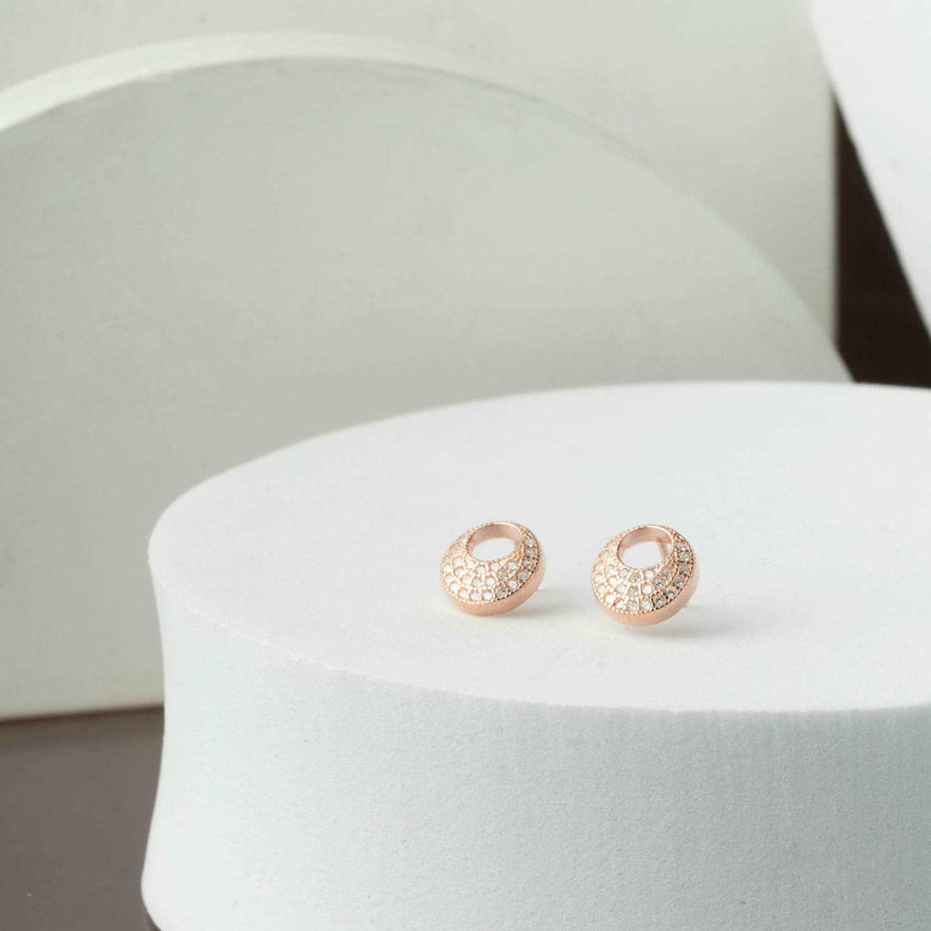 Zirconia Swirl Rose Gold Earrings