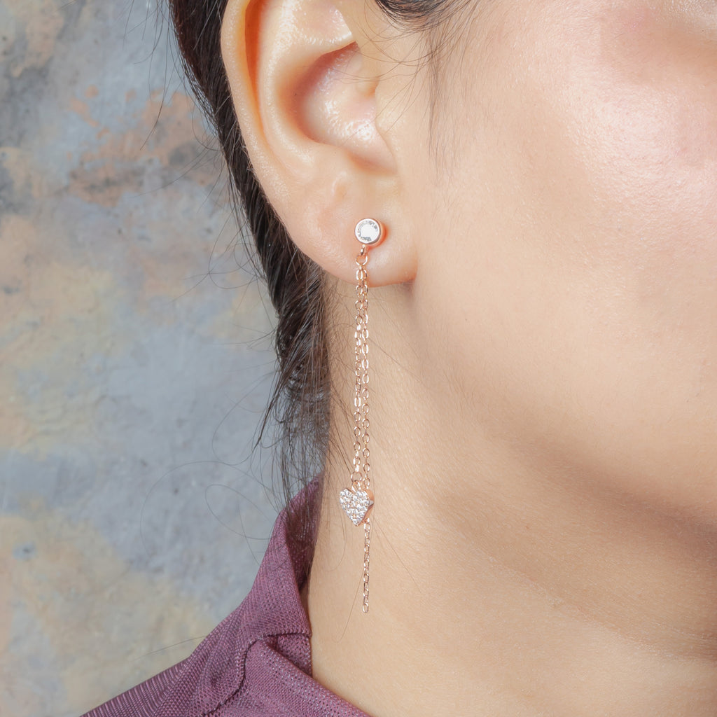 Silver Heart CZ Dangler