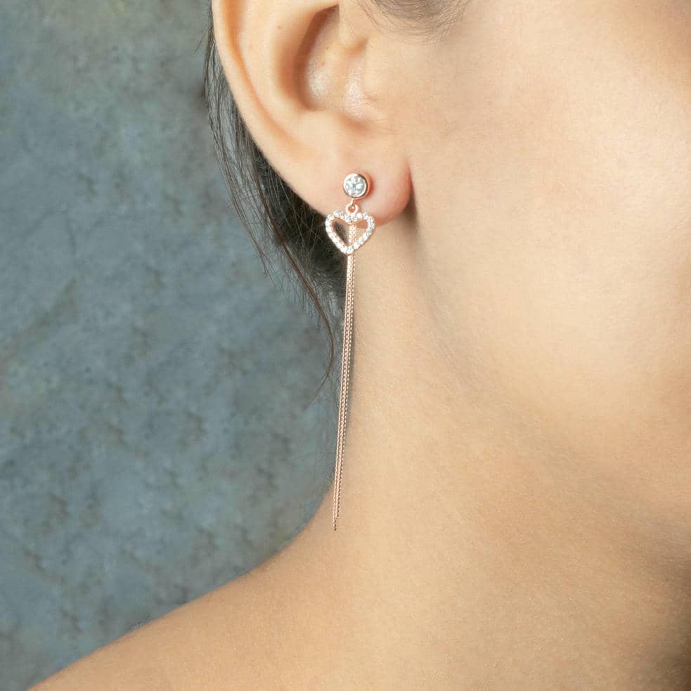 Dangling Love Zirconia Hearts earrings