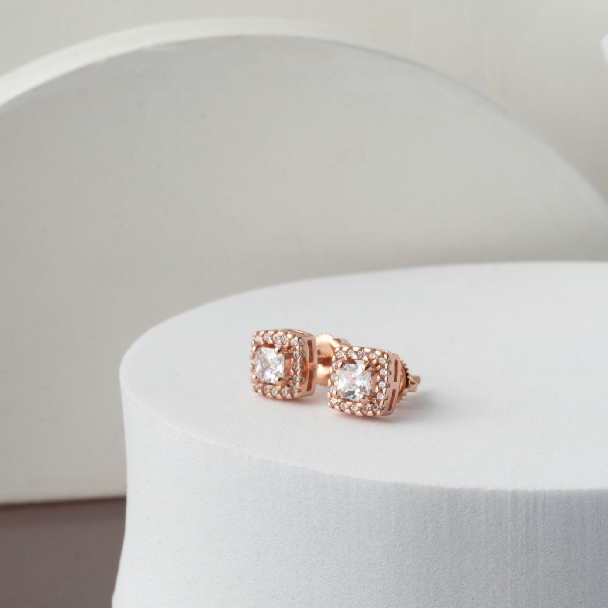Vintage Sapphire Cut Silver Studs