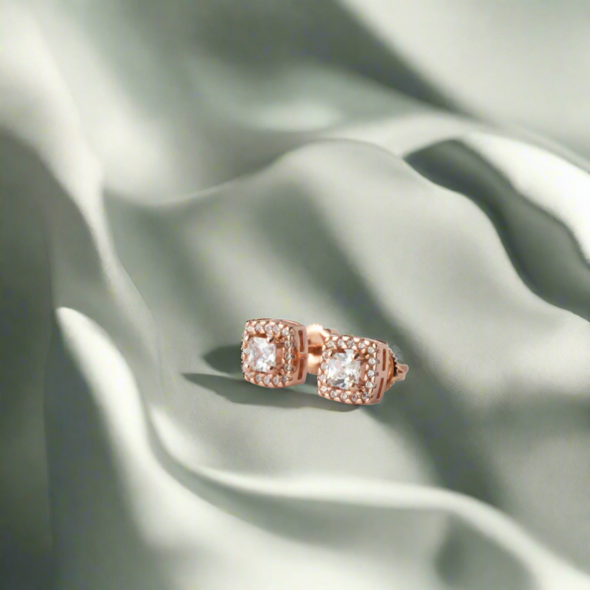Vintage Sapphire Cut Silver Studs