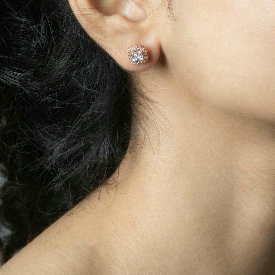 Vintage Sapphire Cut Silver Studs