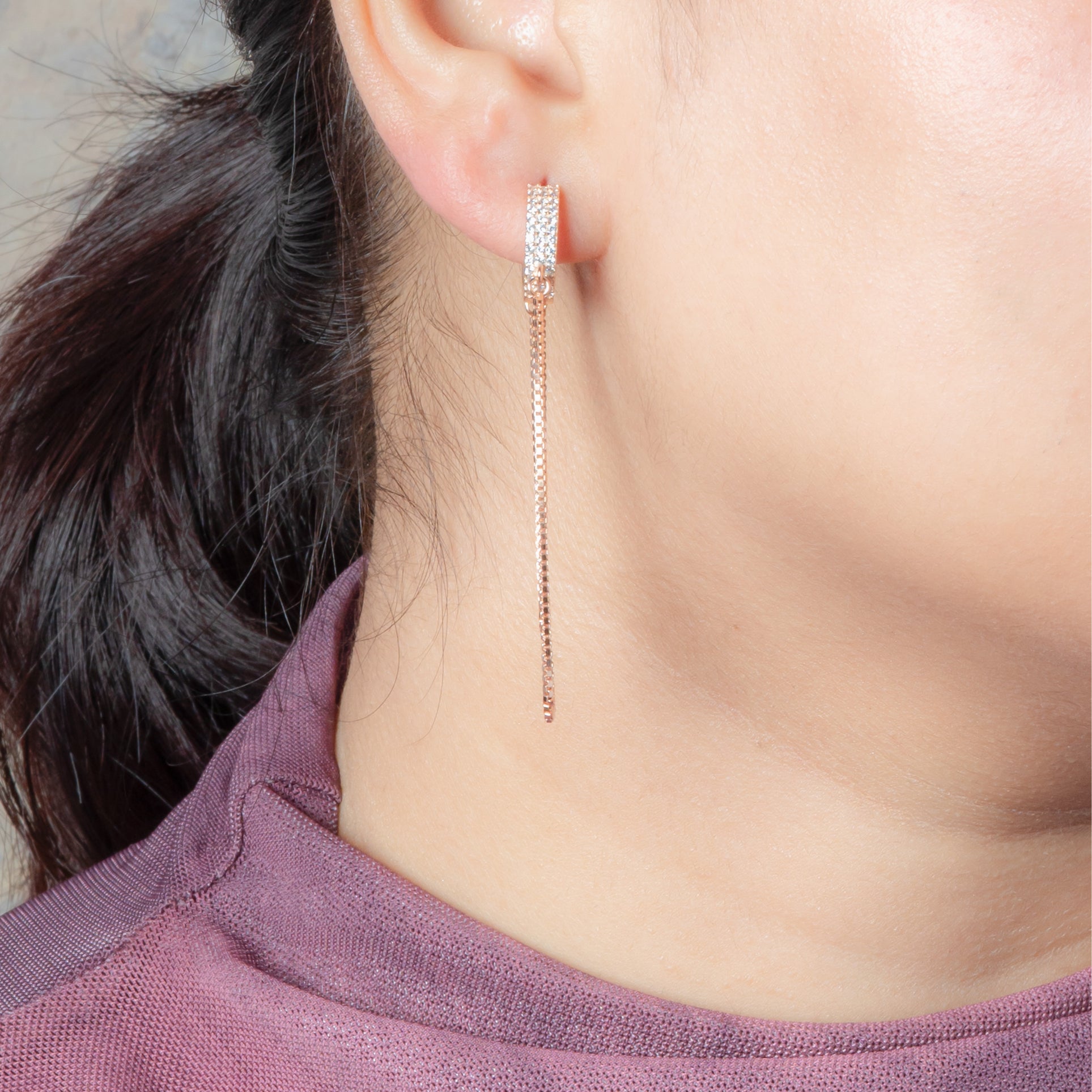 Luxurious Silver CZ Swirl Dangles