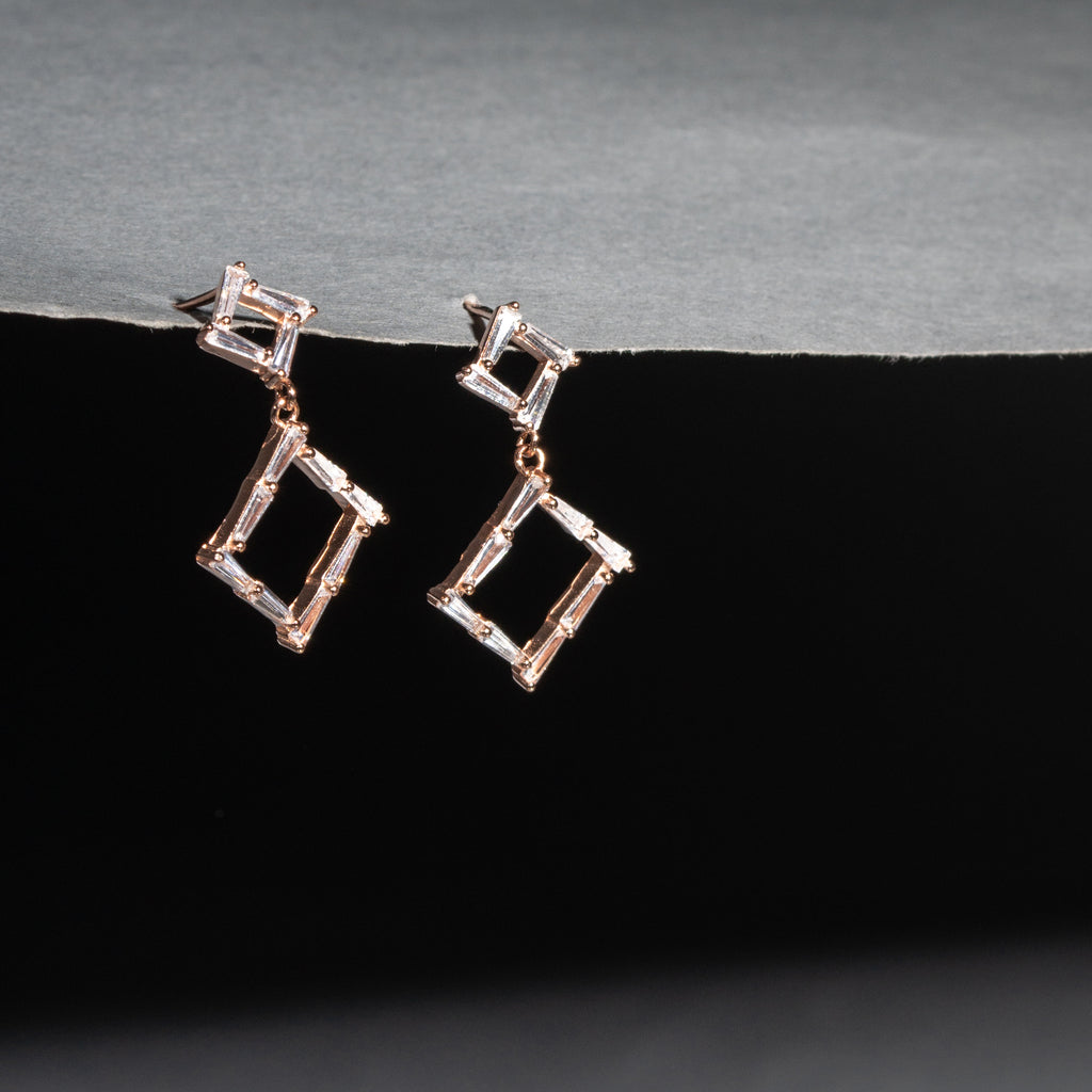 Timeless Square Charm Drop earrings