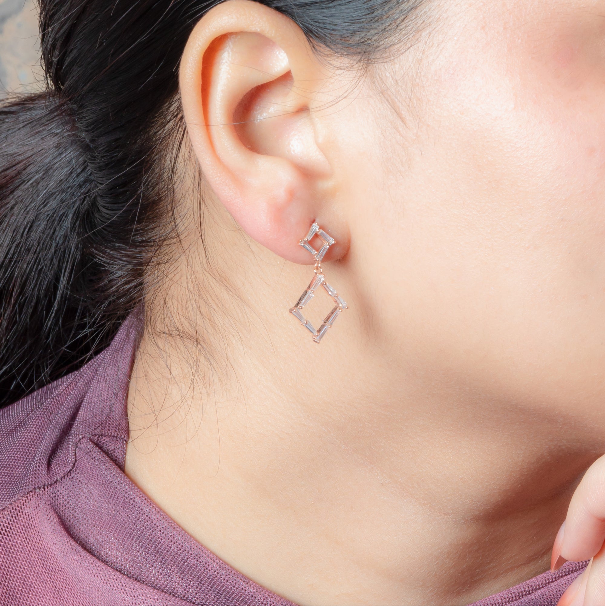 Timeless Square Charm Drop earrings