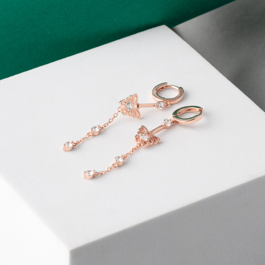 Rose gold Sparkle Butterfly Charms
