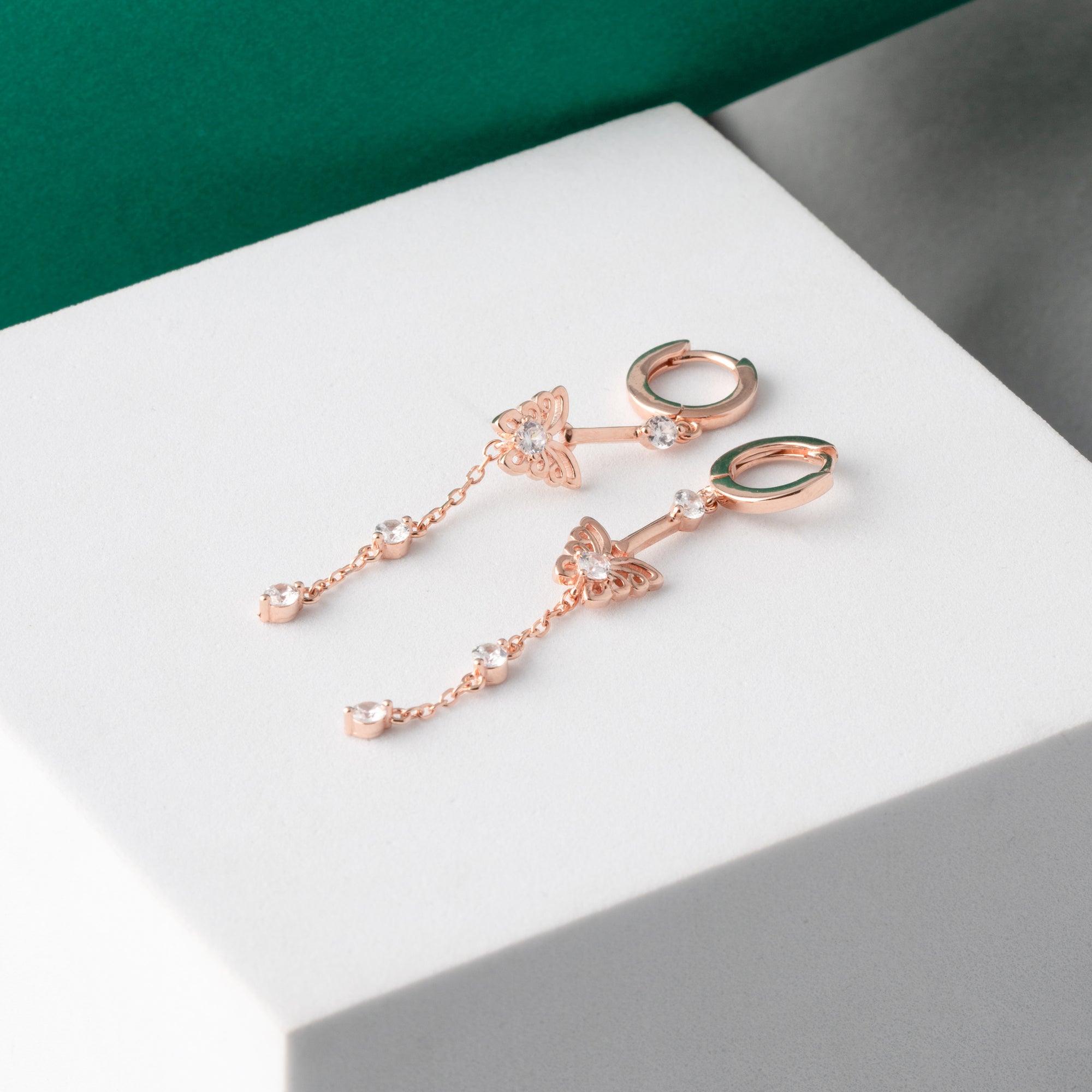 Rose gold Sparkle Butterfly Charms