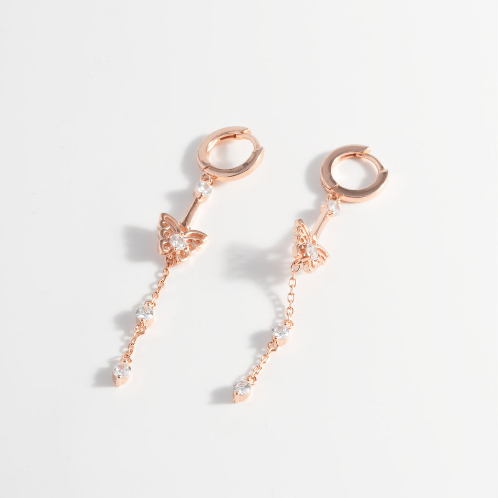 Rose gold Sparkle Butterfly Charms