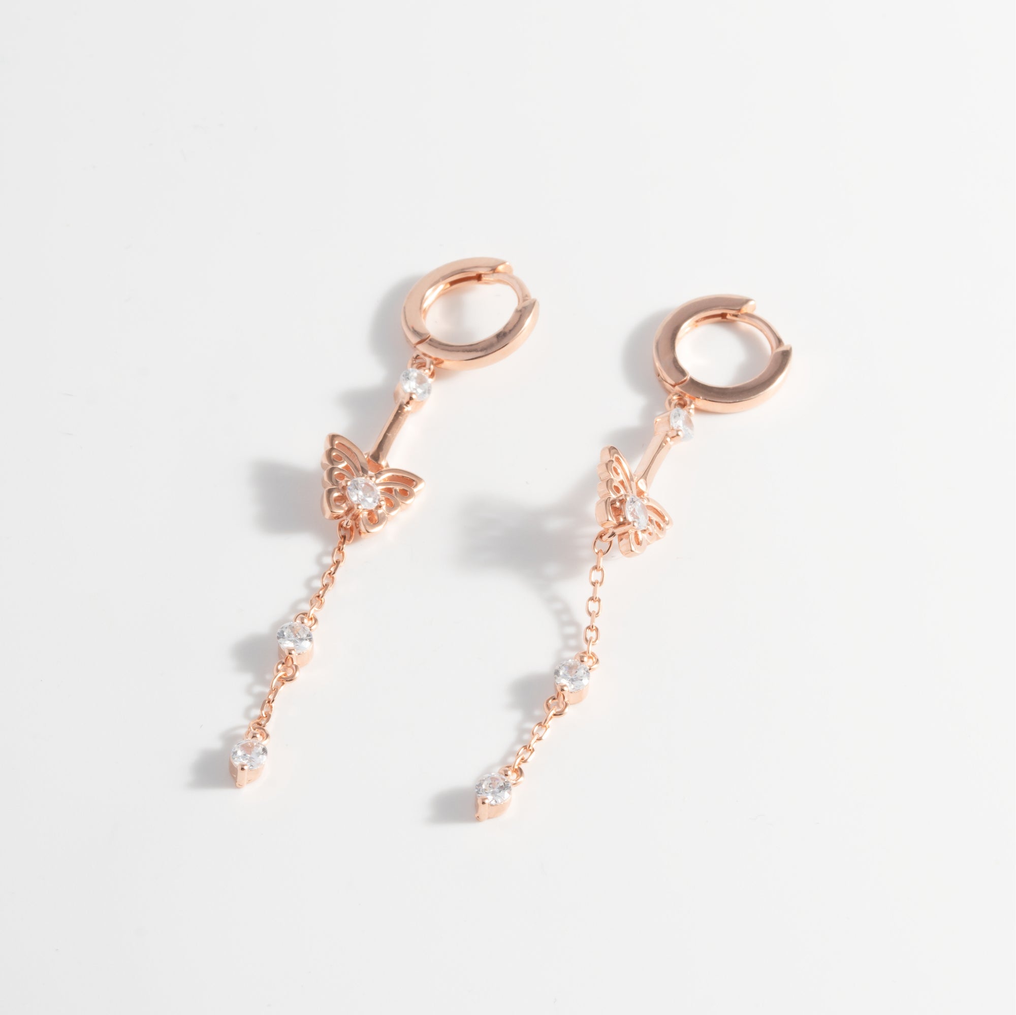 Rose gold Sparkle Butterfly Charms